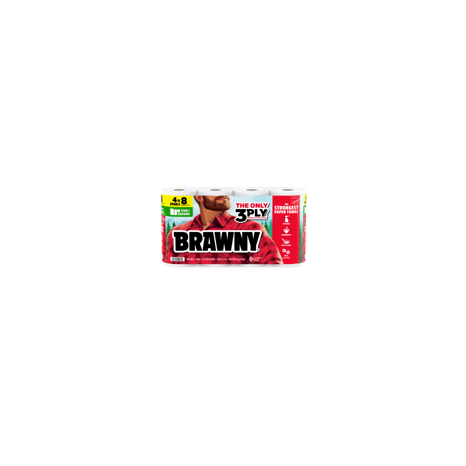 Brawny Tear-A-Square Paper Towels - 304 Count Image 1 of 2