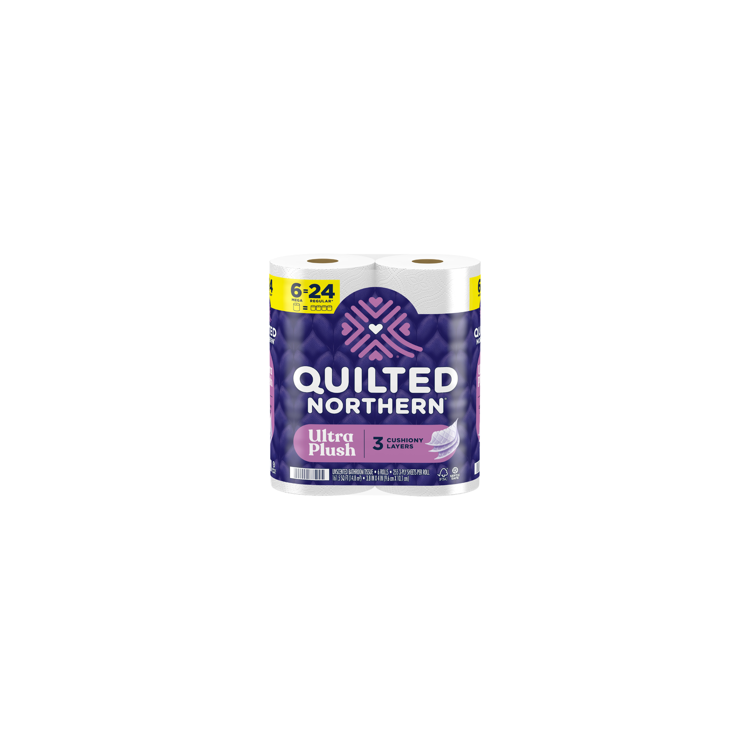 Quilted Northern Tissue Ultra Plush Toilet Paper, 6 Mega Rolls - 1530 Count