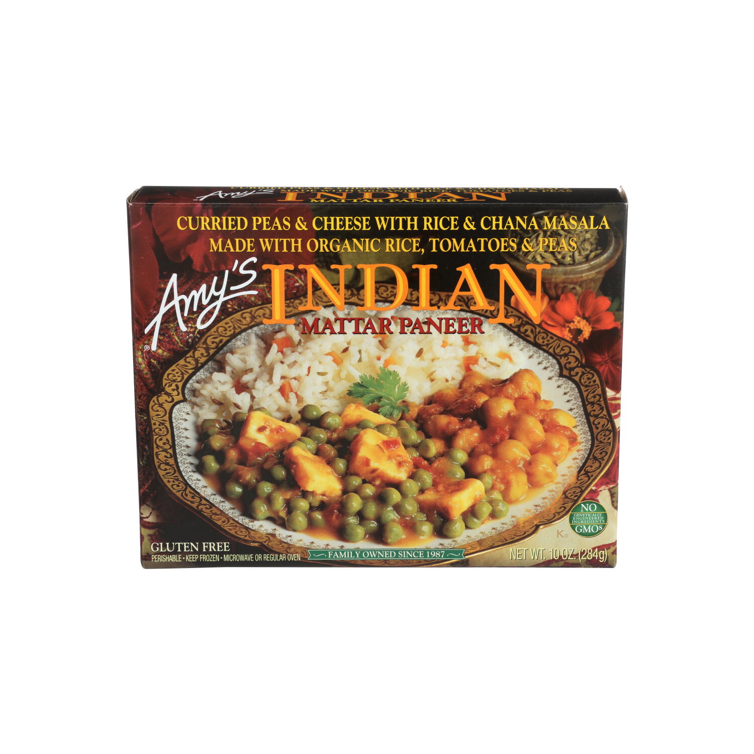 AMY's Frozen Dinner Indian Mattar Paneer - 10 Ounce Image 1 of 2