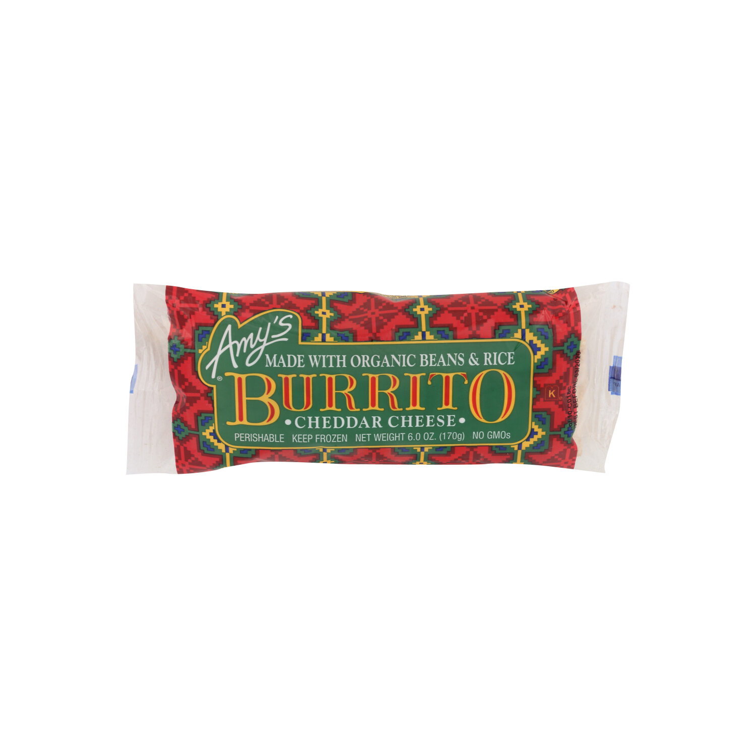 AMY's Burrito Bean & Cheese Cheddar - 6 Ounce Image 1 of 2