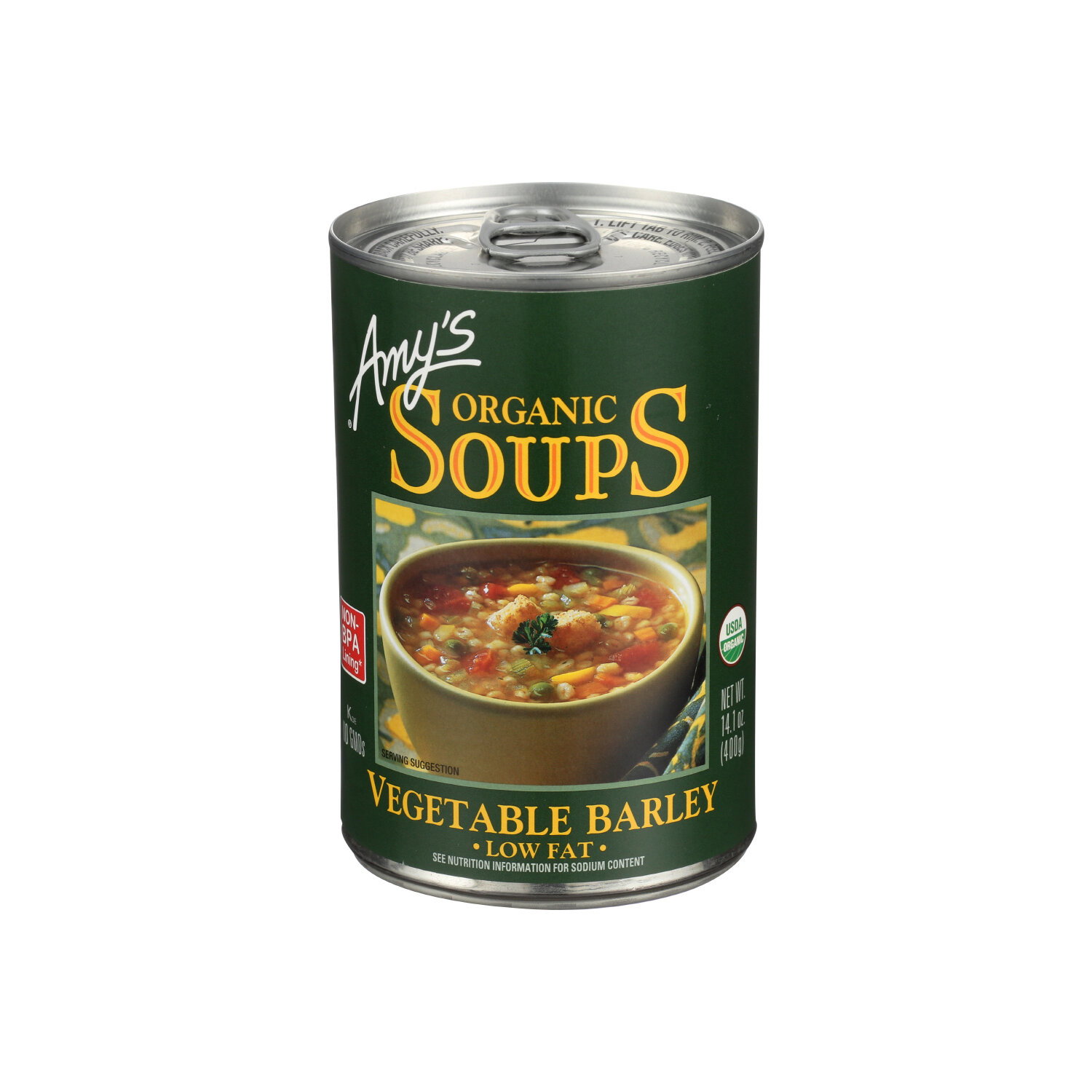AMY's Vegetable Barley Soup Low Fat - 14.1 Ounce Image 1 of 2