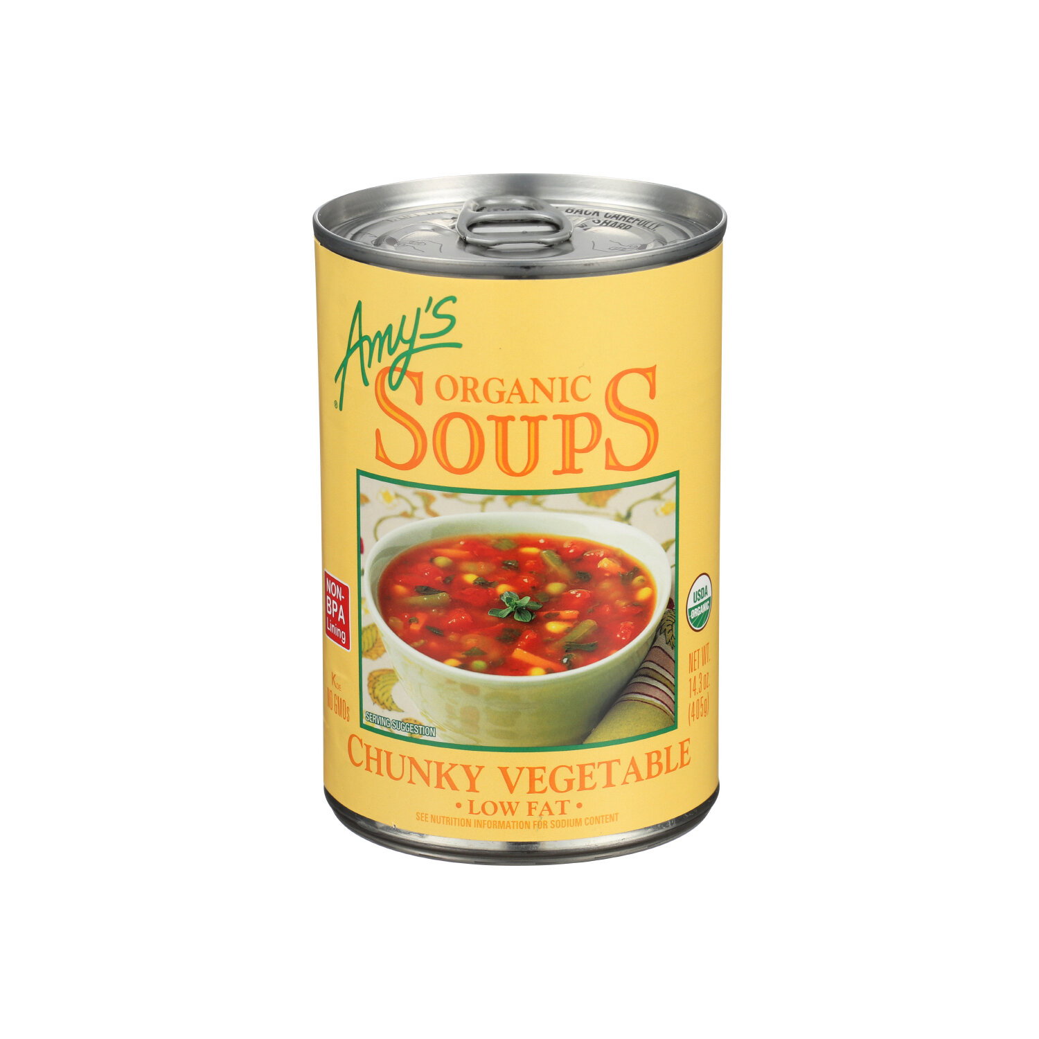 AMY's Chunky Vegetable Soup Low Fat - 14.3 Ounce Image 1 of 2