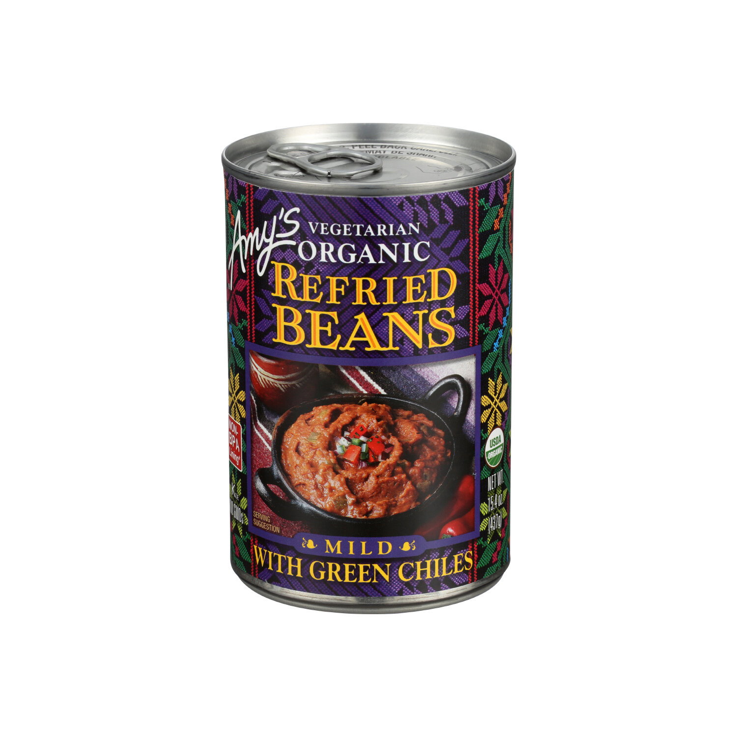 AMY's Refried Beans Mild - 15.4 Ounce Image 1 of 2