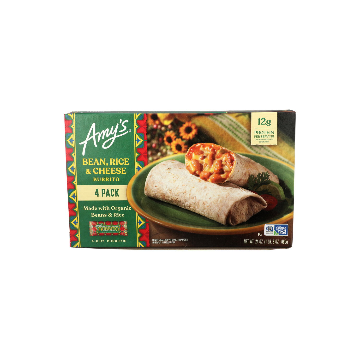 Amy's Bean Rice & Cheese Burrito - 6 Ounce - 4 Count Image 1 of 4