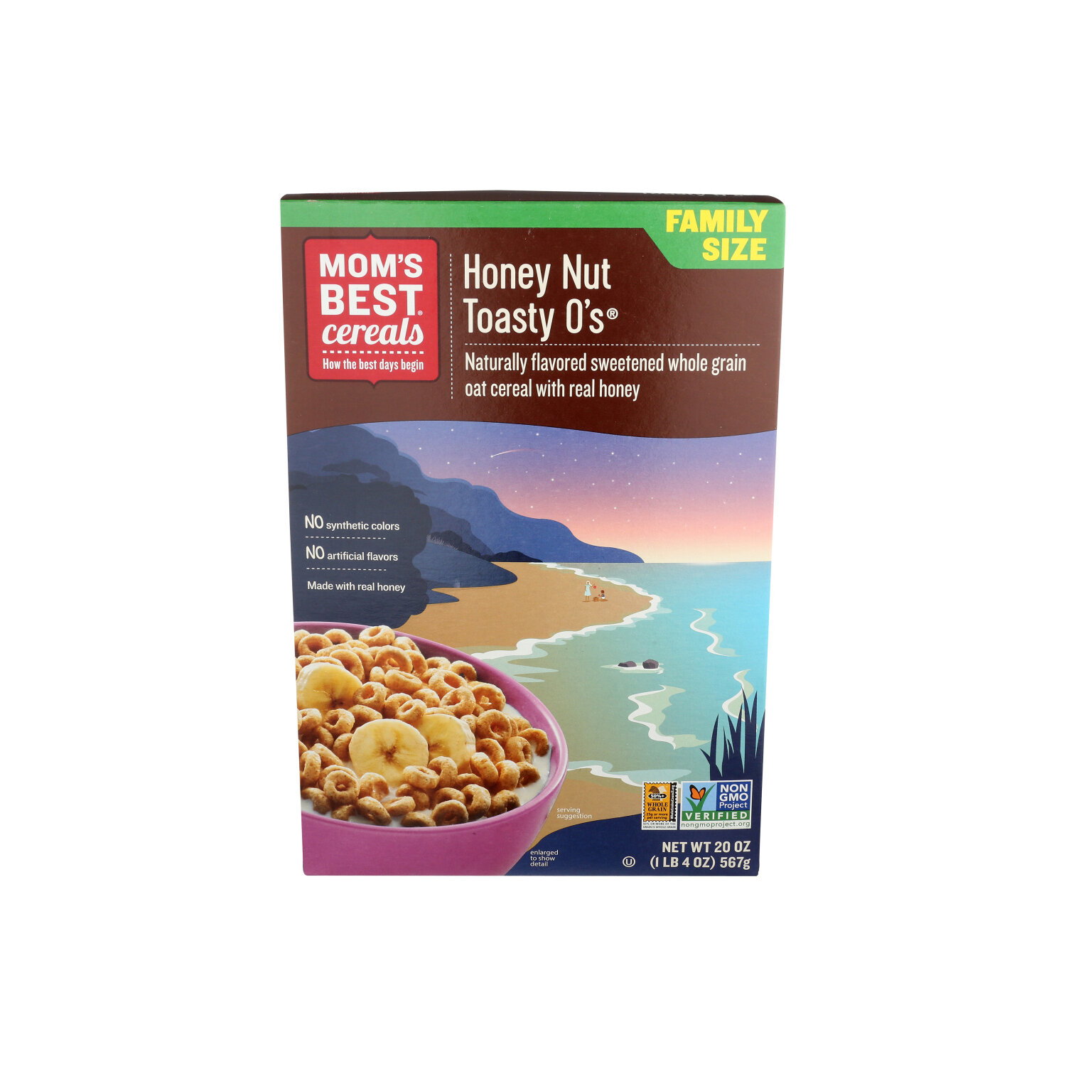 MOM'S BEST cereals Family Size Honey Nut Toasty O's - 20 Ounce Image 1 of 4