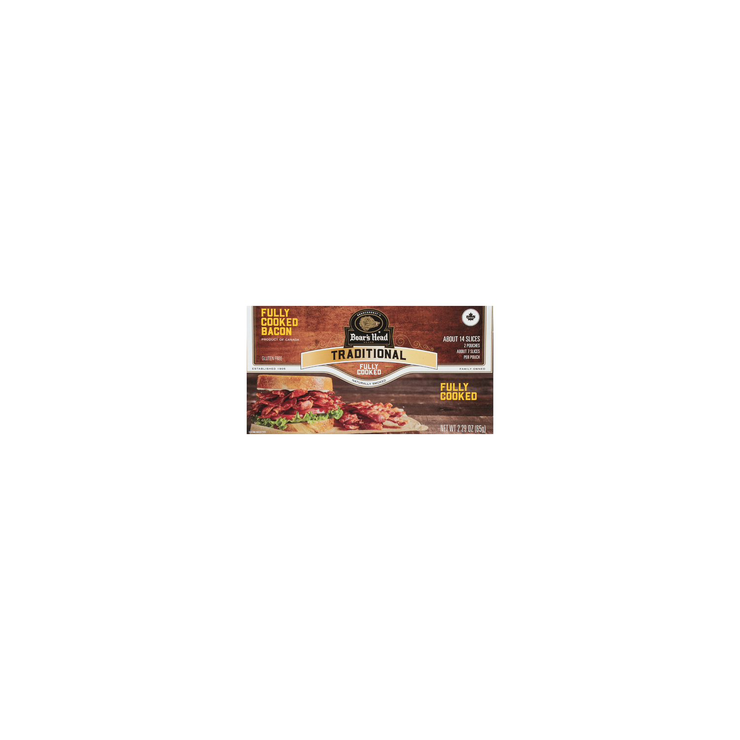 Boar's Head Naturally Smoked Traditional Bacon - 2.29 Ounce Image 1 of 4