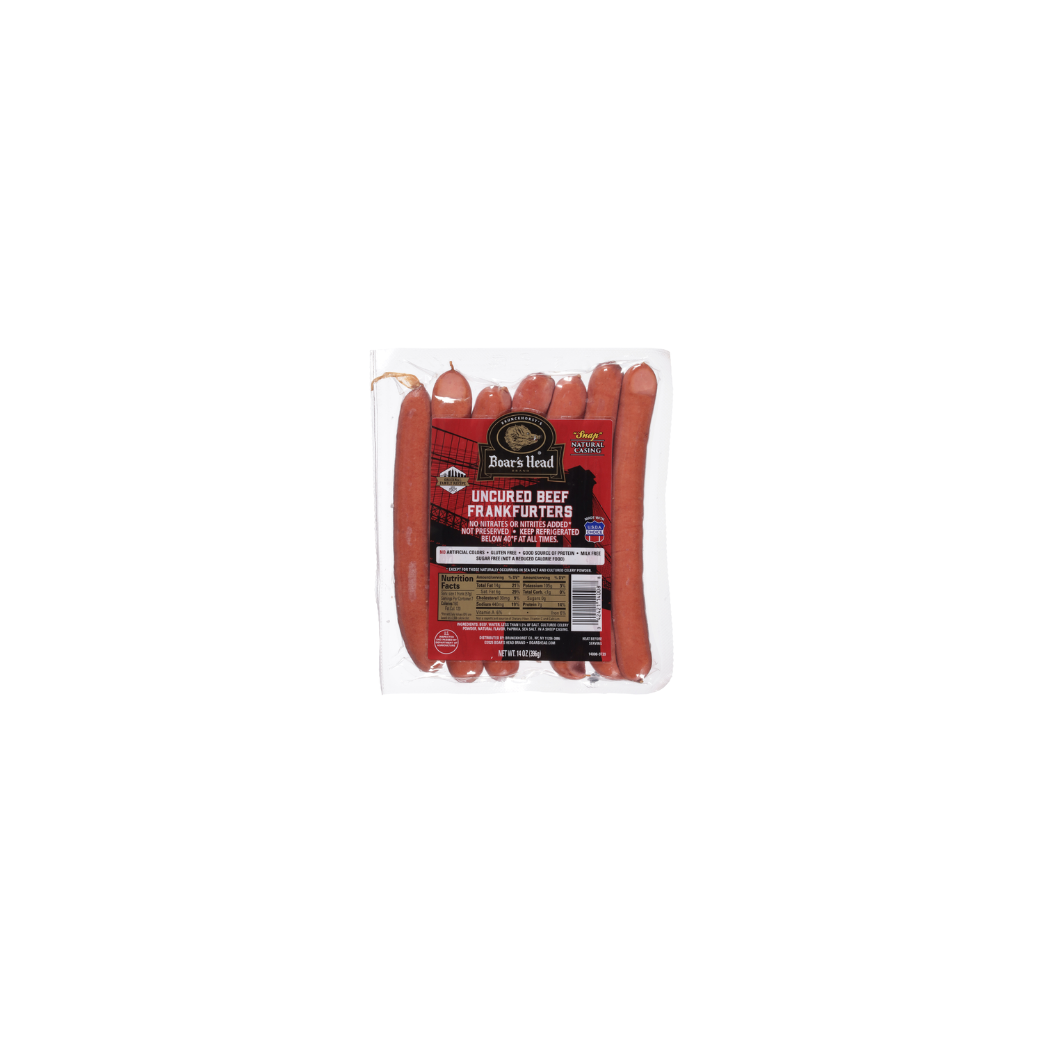 Boar's Head Natural Casing Beef Frankfurters - 14 Ounce Image 1 of 4