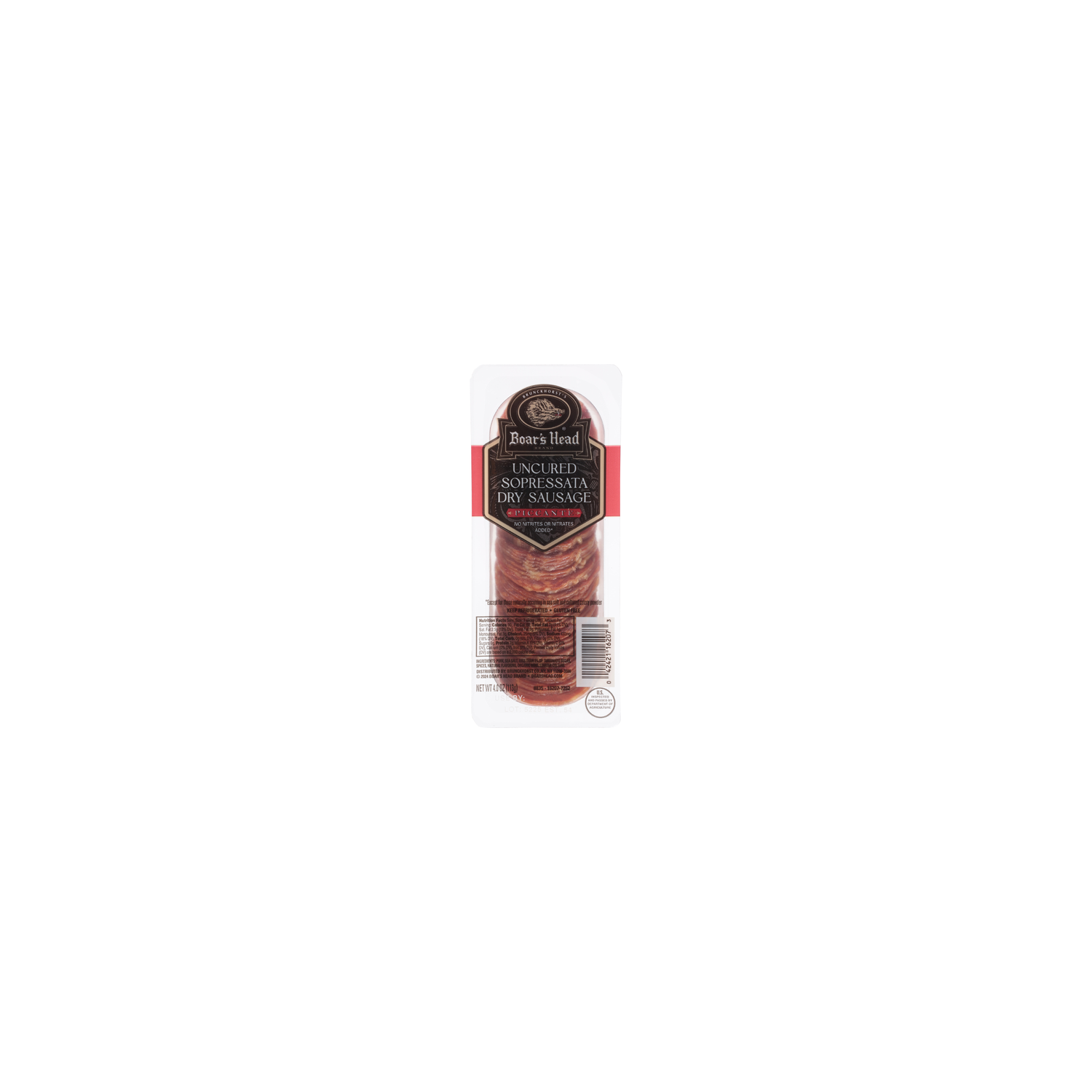 Boar's Head Uncured Sopressata Dry Sausage Piccante - 4 Ounce Image 1 of 4