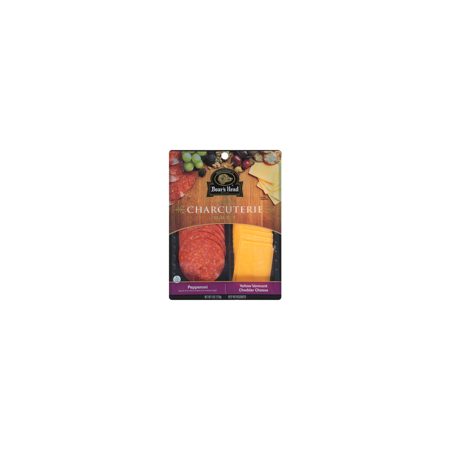 Boar's Head Charcuterie Duet Pepperoni & Vermont Cheddar Cheese - 6 Ounce Image 1 of 4