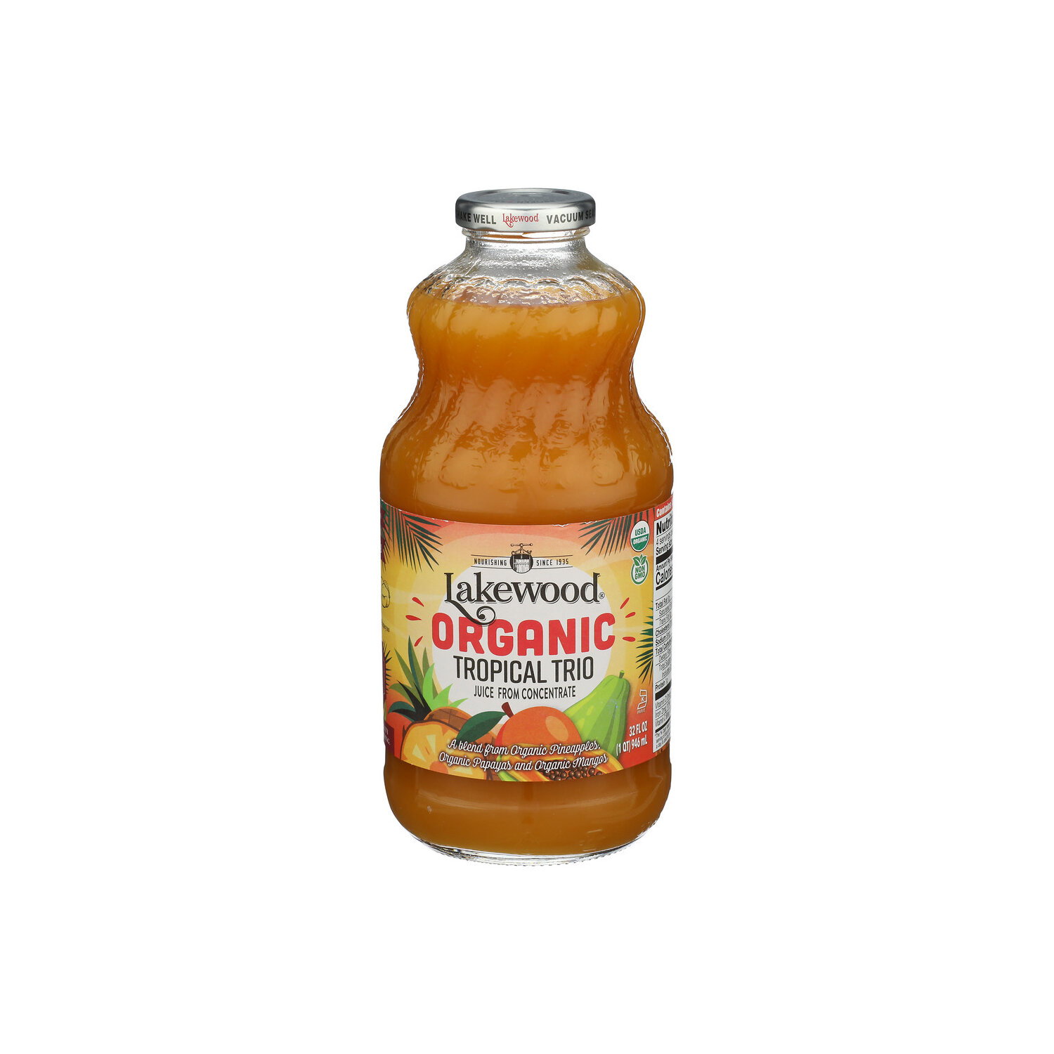 Lakewood Pineapple Papaya Mango Organic Tropical Trio - 32 Fluid