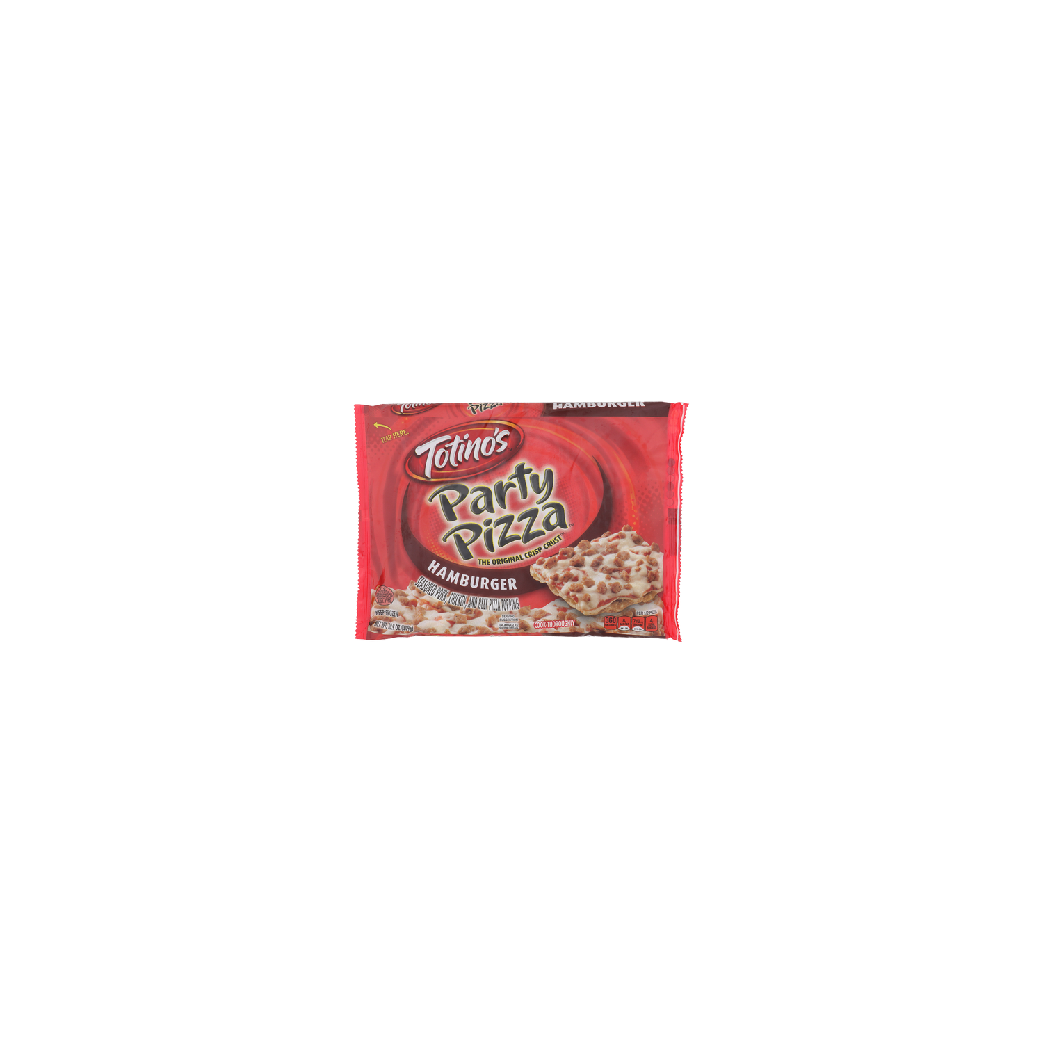 Totino's Seasoned Pork, Chicken, And Beef Pizza Topping The Original Crisp Crust Party Hamburger - 10.9 Ounce Image 1 of 4