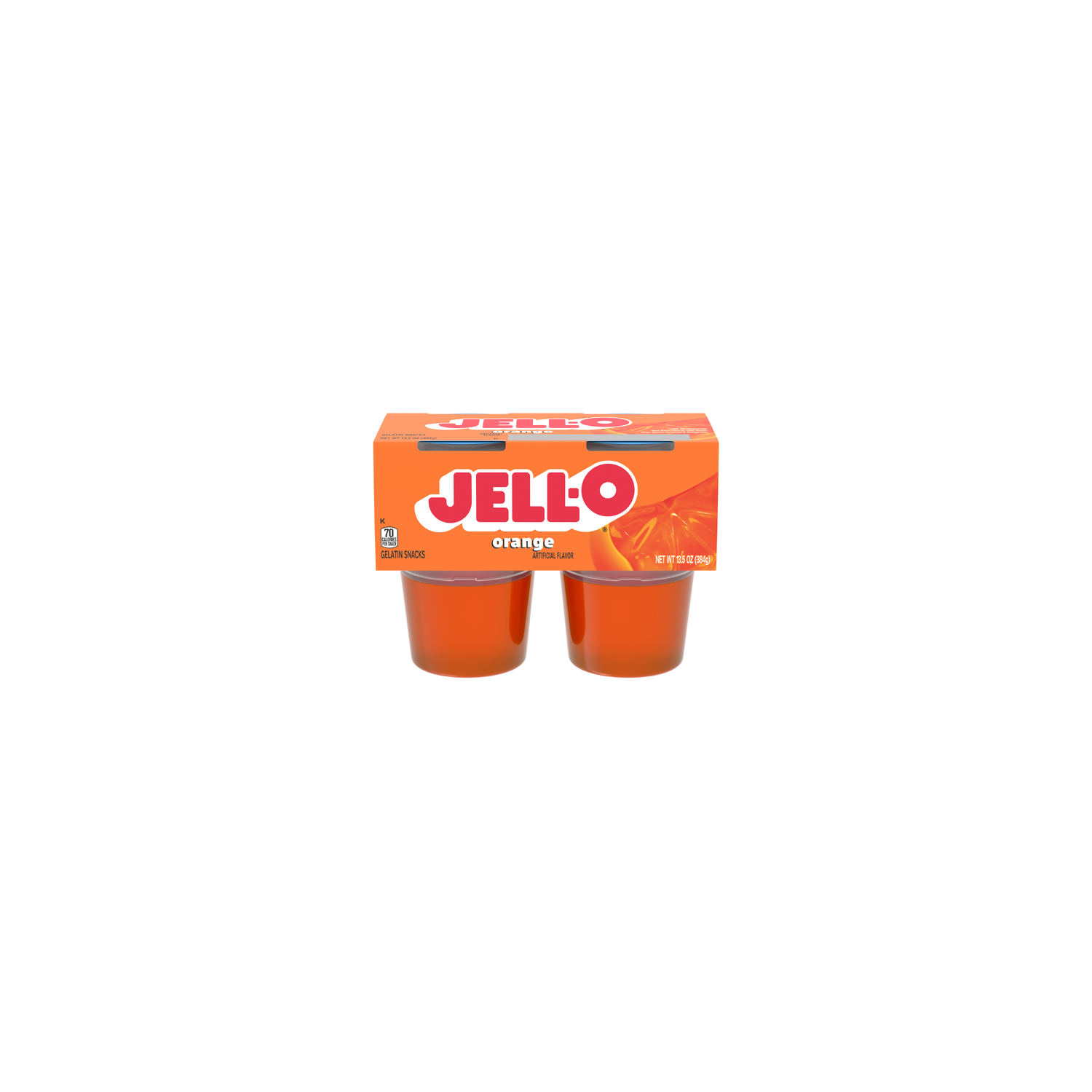 Jell-O Original Orange Artificially Flavored Ready-To-Eat Gelatin Snack Cups, Cups - 4 Count Image 1 of 2