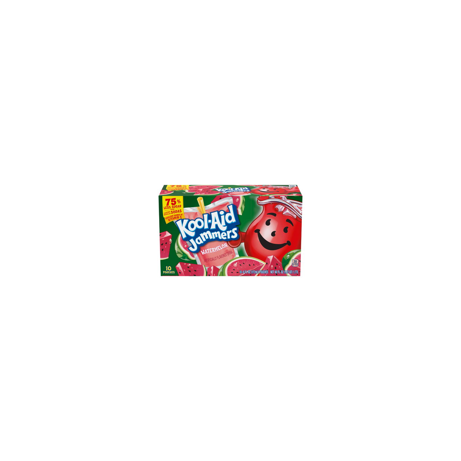 Kool-Aid Jammers Watermelon Flavored Drink, Box, Pouches - 10 Count Image 1 of 2