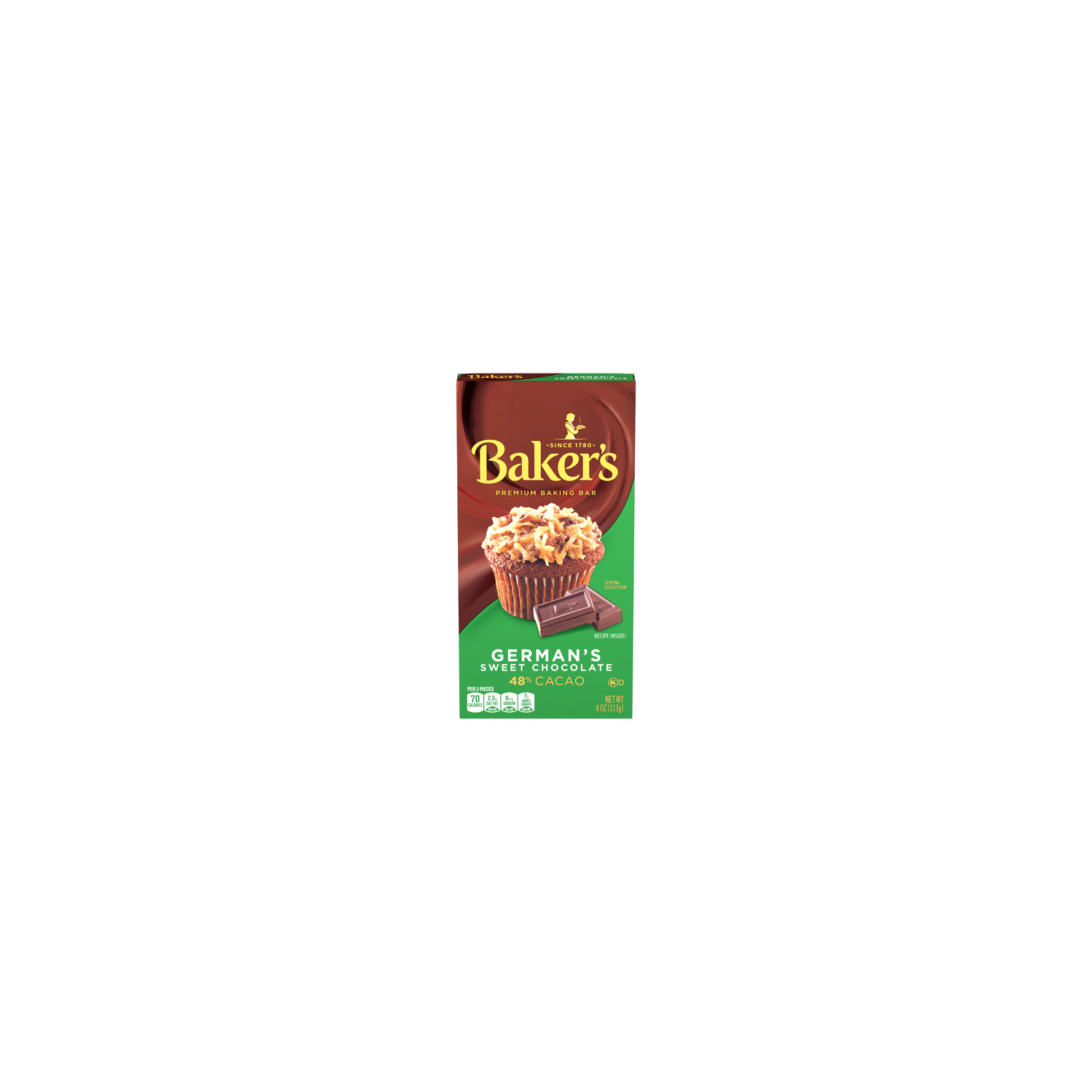 Baker's German's Sweet Chocolate 48% Cacao Premium Baking Bar - 4 Ounce Image 1 of 4
