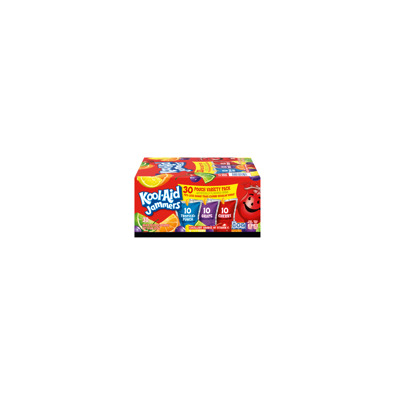 Kool-Aid Jammers, Tropical Punch/Grape/Cherry, 30 Pouch