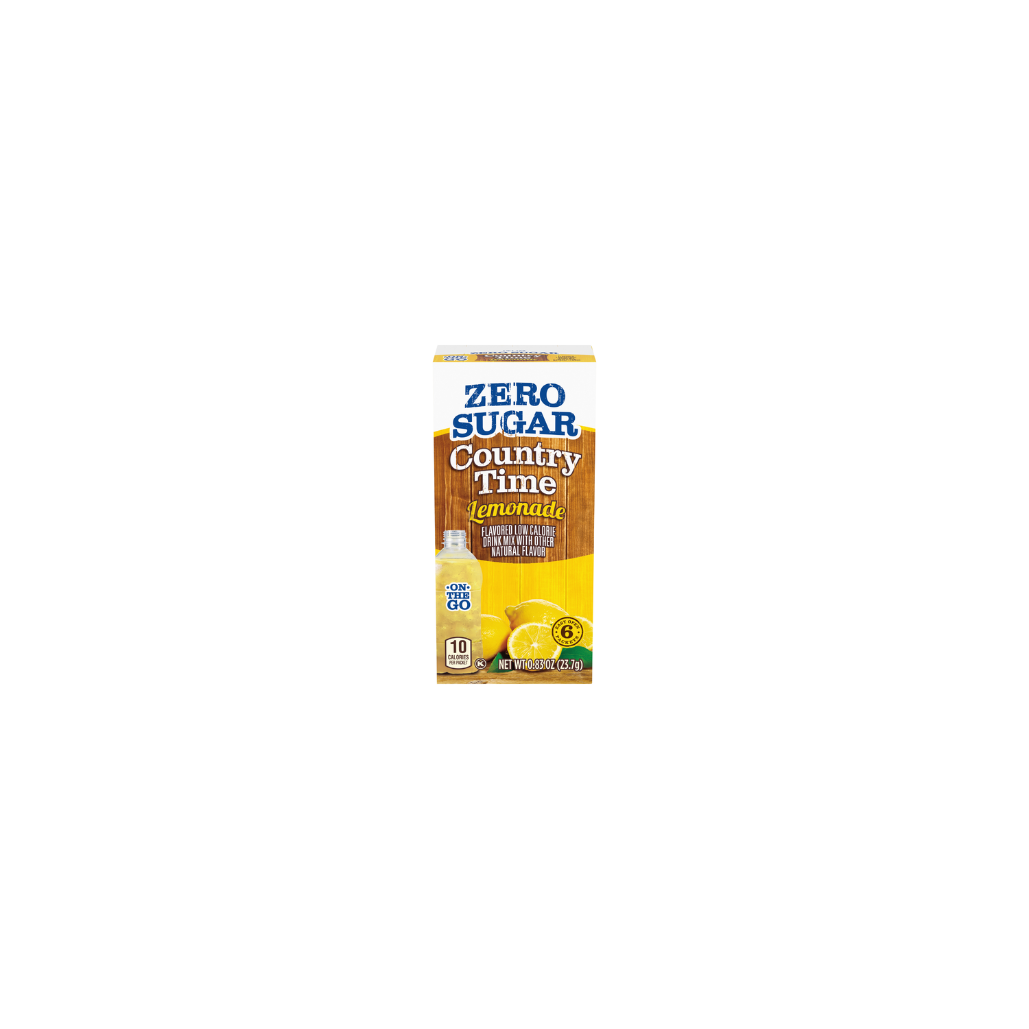 Country Time Zero Sugar Lemonade Naturally Flavored Powdered Drink Mix, On-The-Go Packets, 8 Per Case - 0.83 Ounce Image 1 of 2