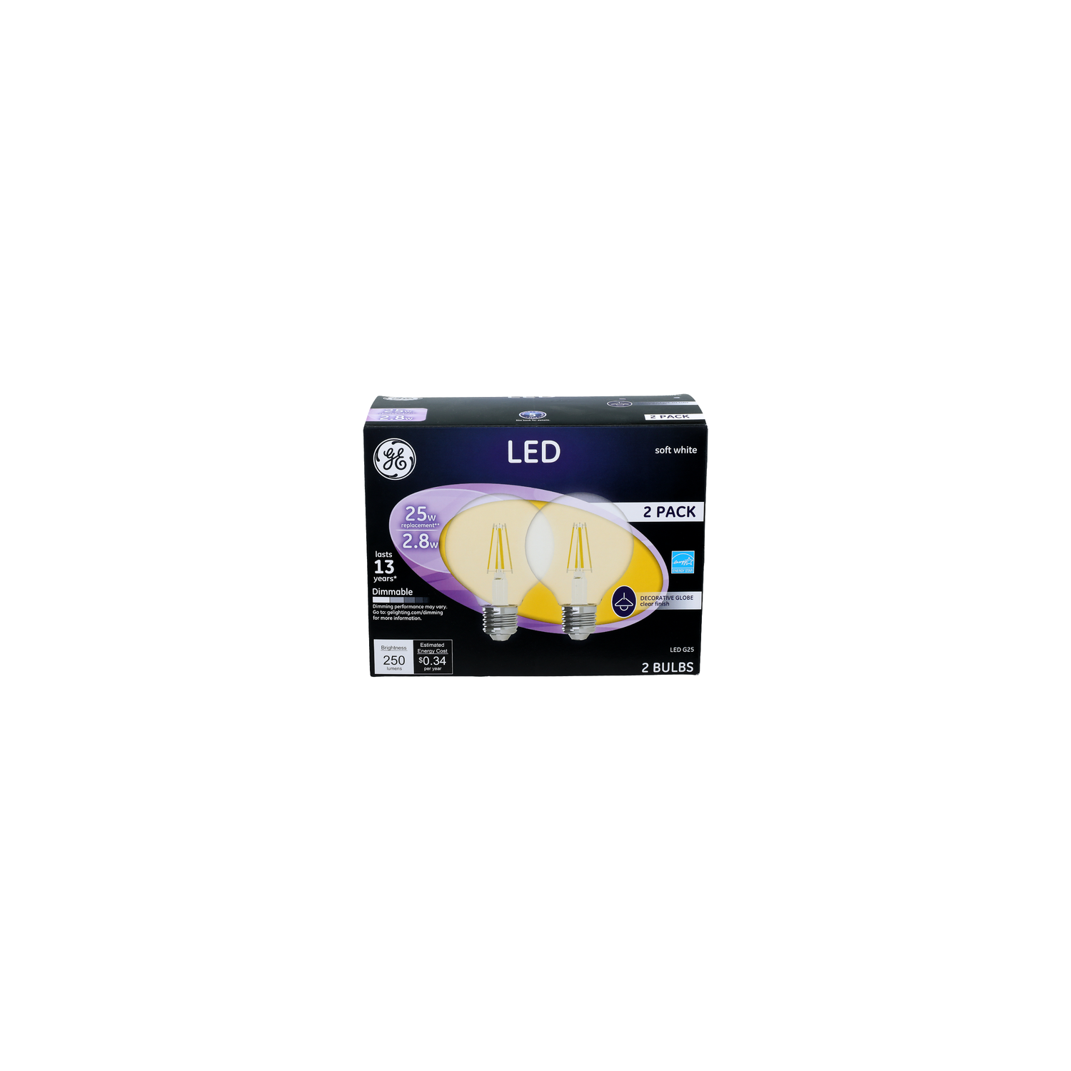 Ge Soft White Led G25 Bulb - 2 Count Image 1 of 2