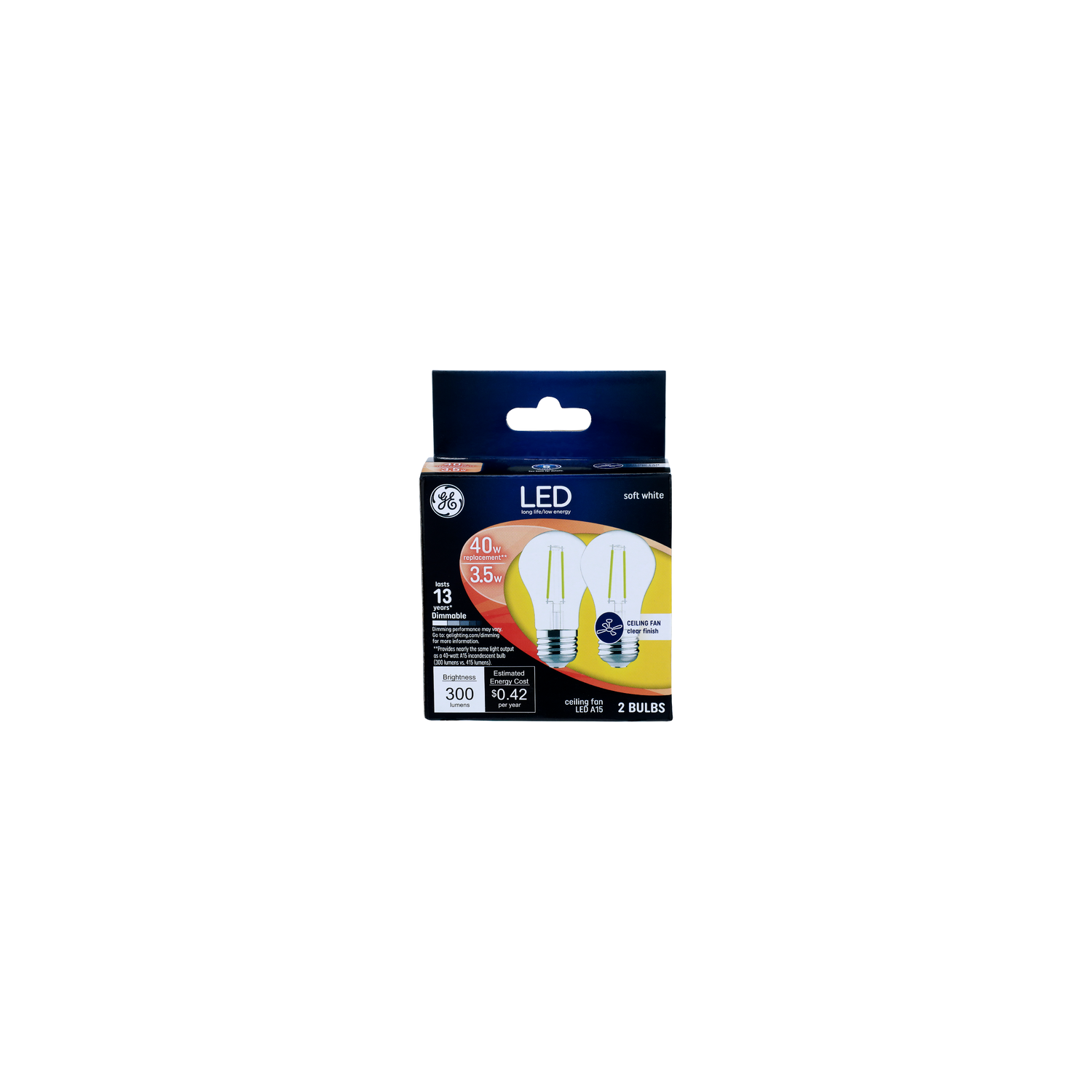 Ge Ceiling Fan Led A15 Soft White - 2 Count Image 1 of 2