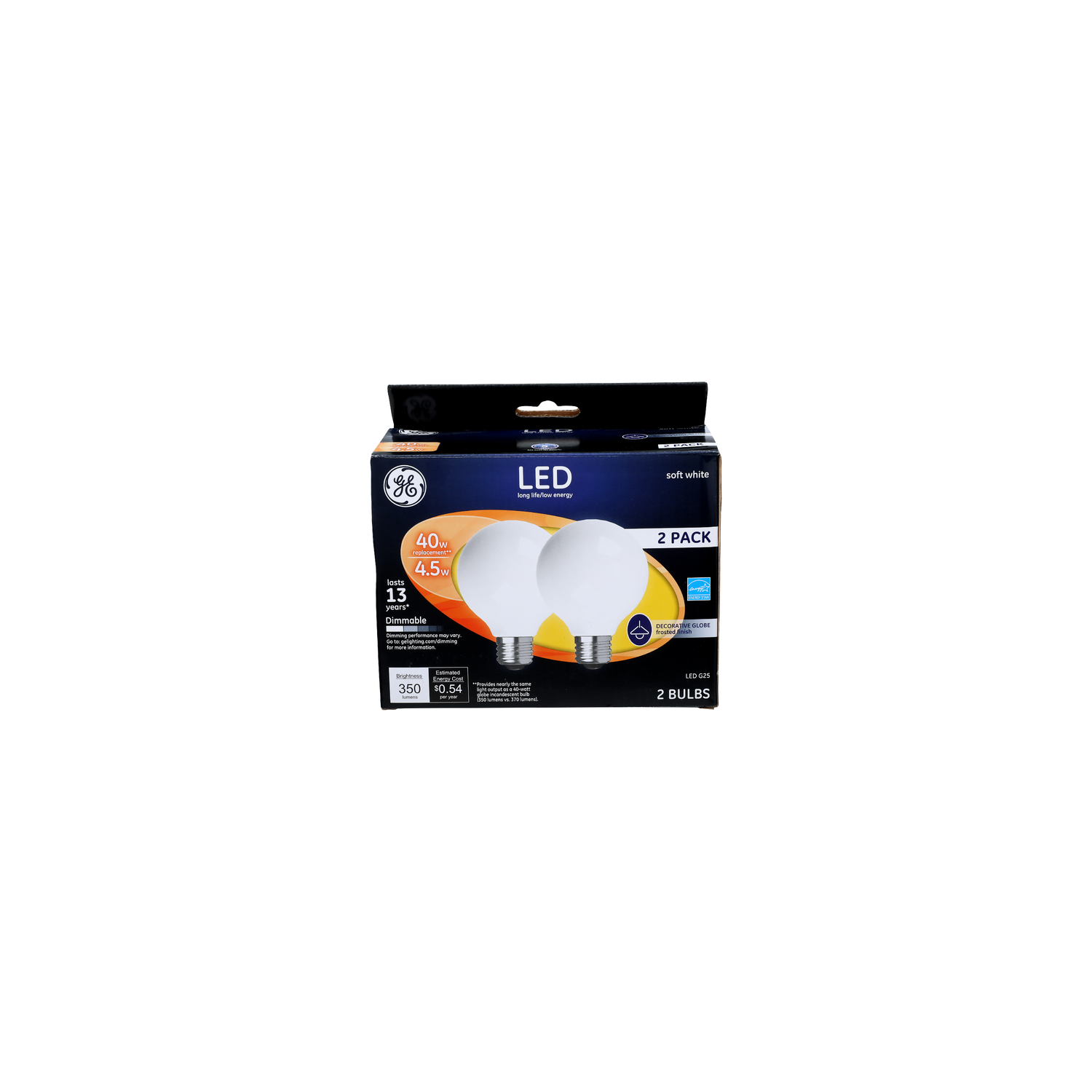 Ge Soft White Led G25 Bulb - 2 Count Image 1 of 2