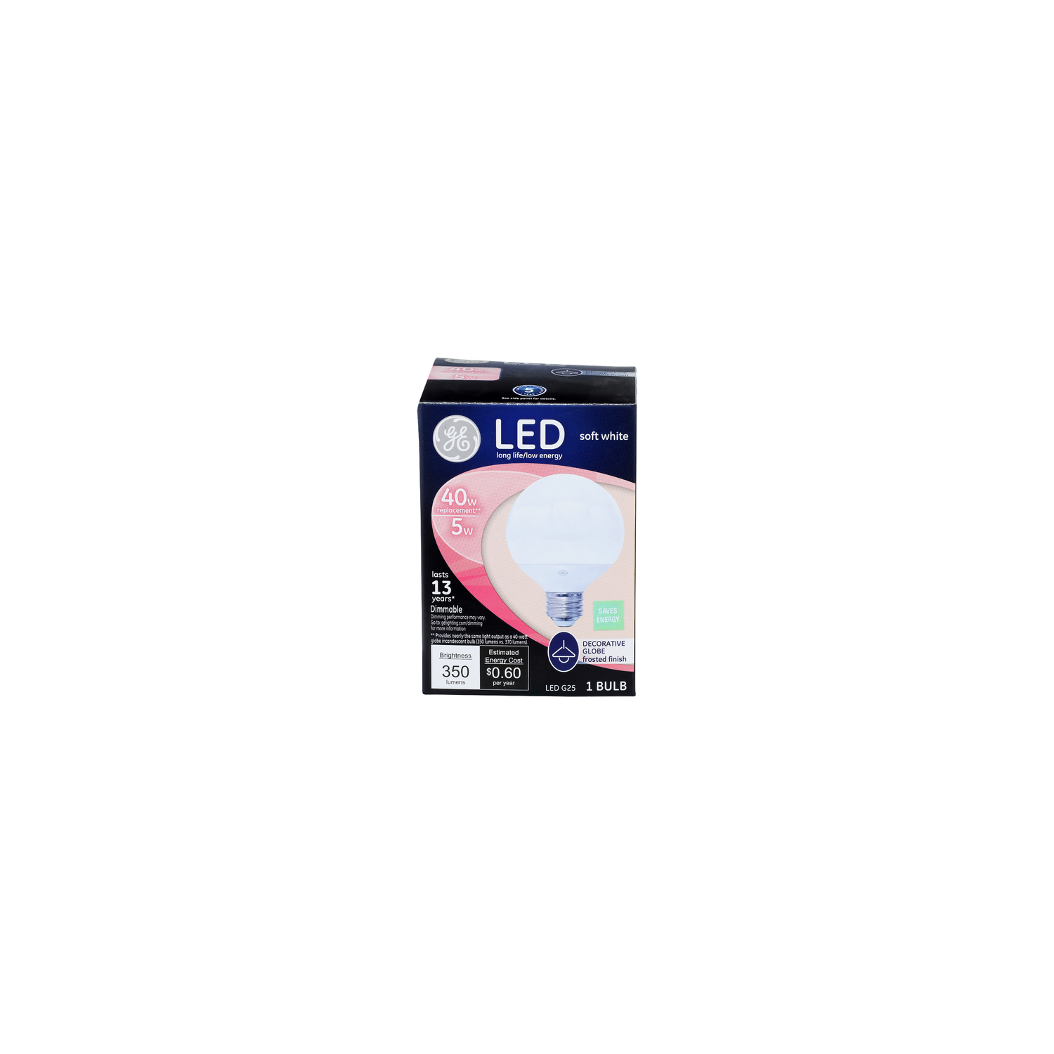 Ge Soft White Led G25 Bulb - 1 Count Image 1 of 3