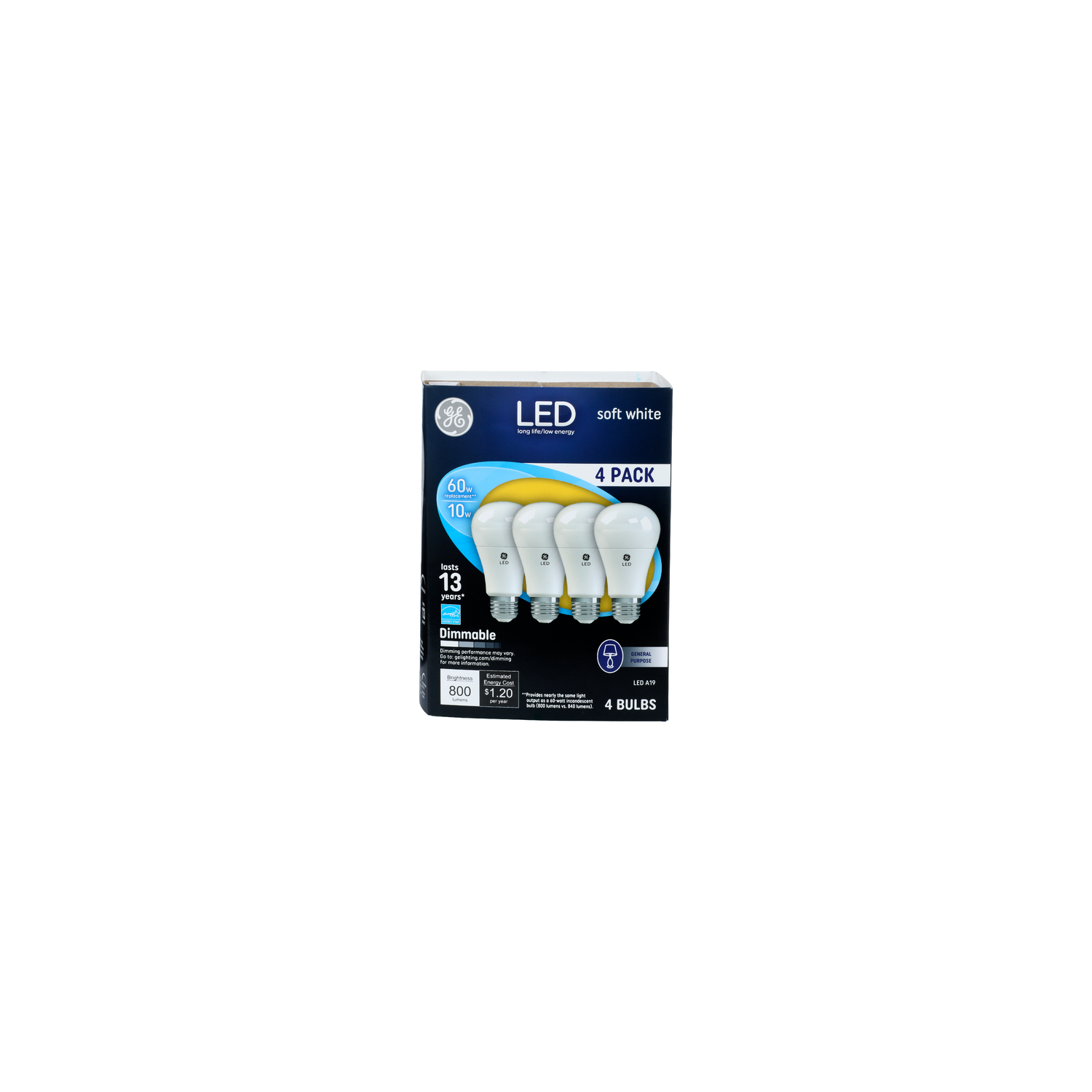 Ge Soft White Led A19 Bulb - 4 Count Image 1 of 2