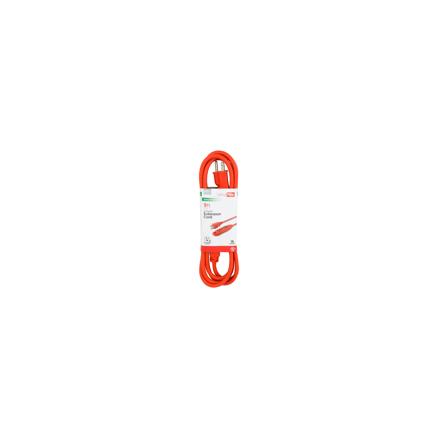 Ultrapro X3 Grounded Outlets Extension Cord - 9 Foot Image 1 of 2