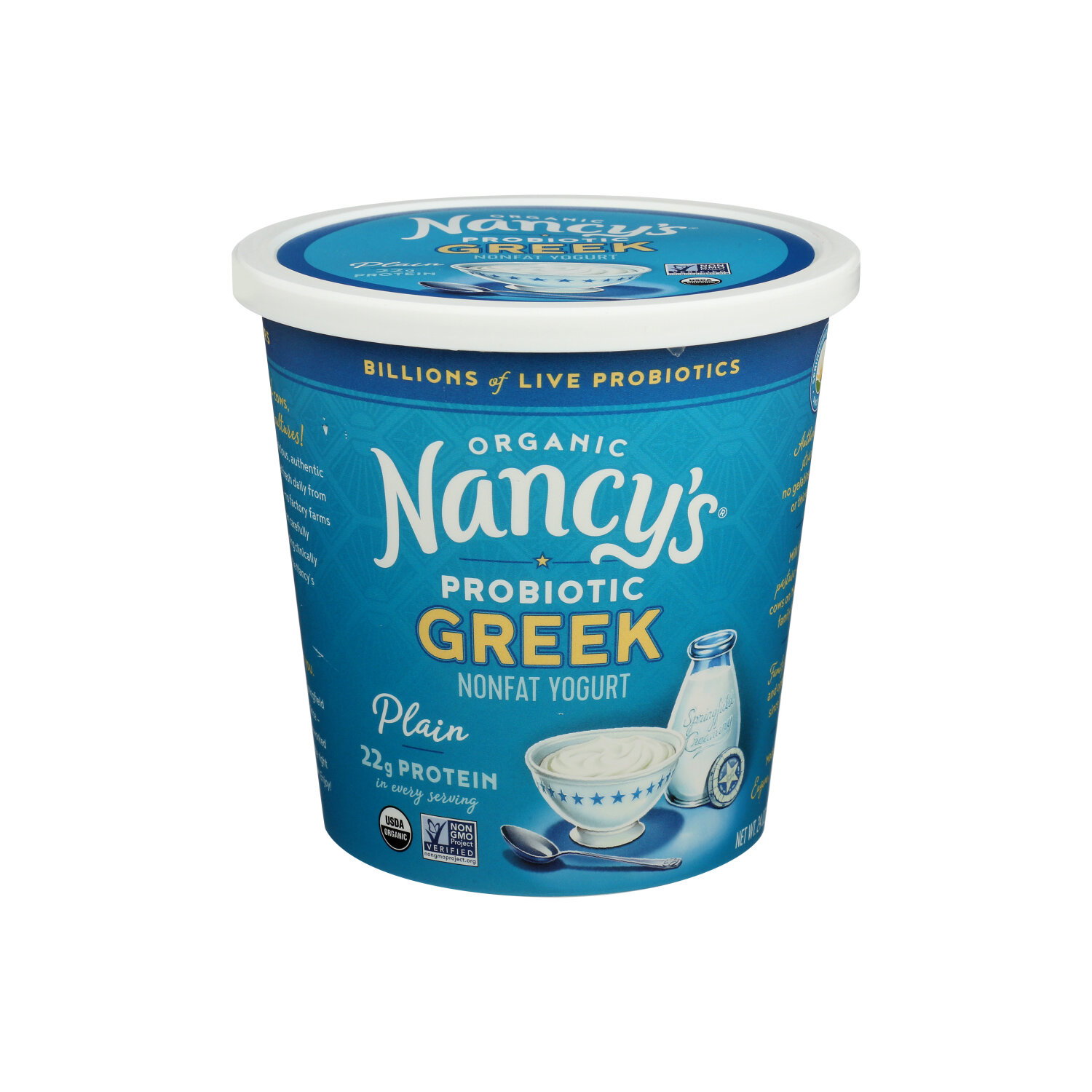 NANCY's Organic Probiotic Nonfat Greek Yogurt Plain - 24 Ounce Image 1 of 4