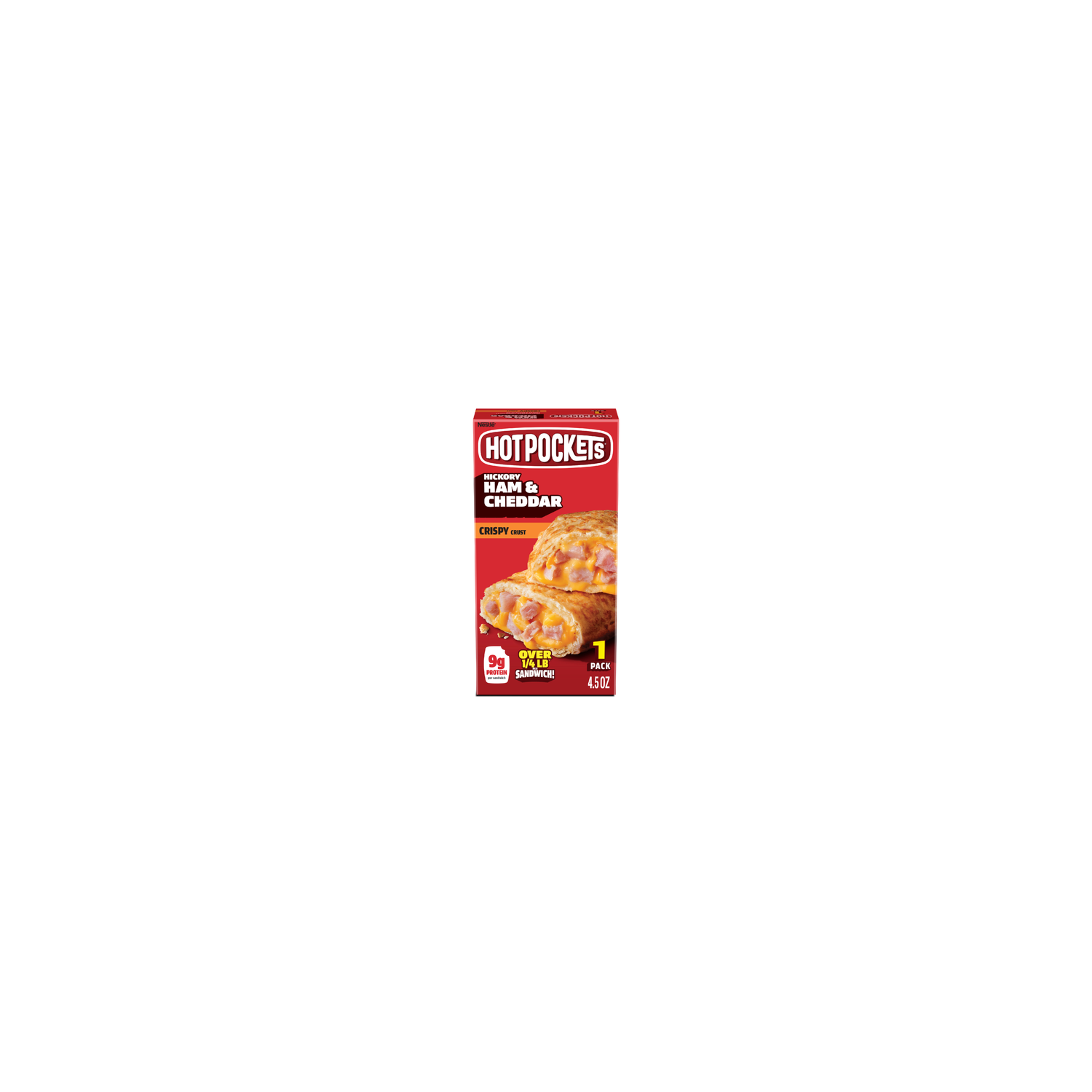 Hot Pockets Crispy Crust Hickory Ham And Cheddar Frozen Sandwich - 4.5 Ounce Image 1 of 4