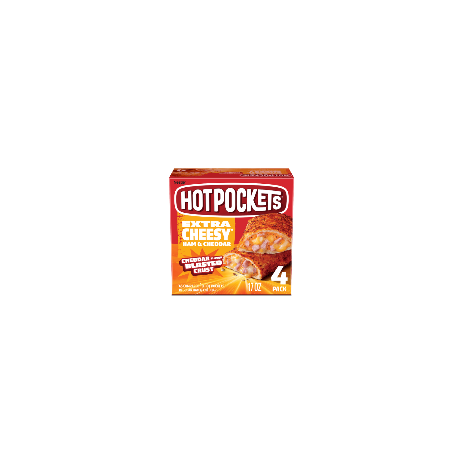 Hot Pockets Extra Cheese Ham & Cheddar Flavor Blasted Crust - 17 Ounce Image 1 of 4