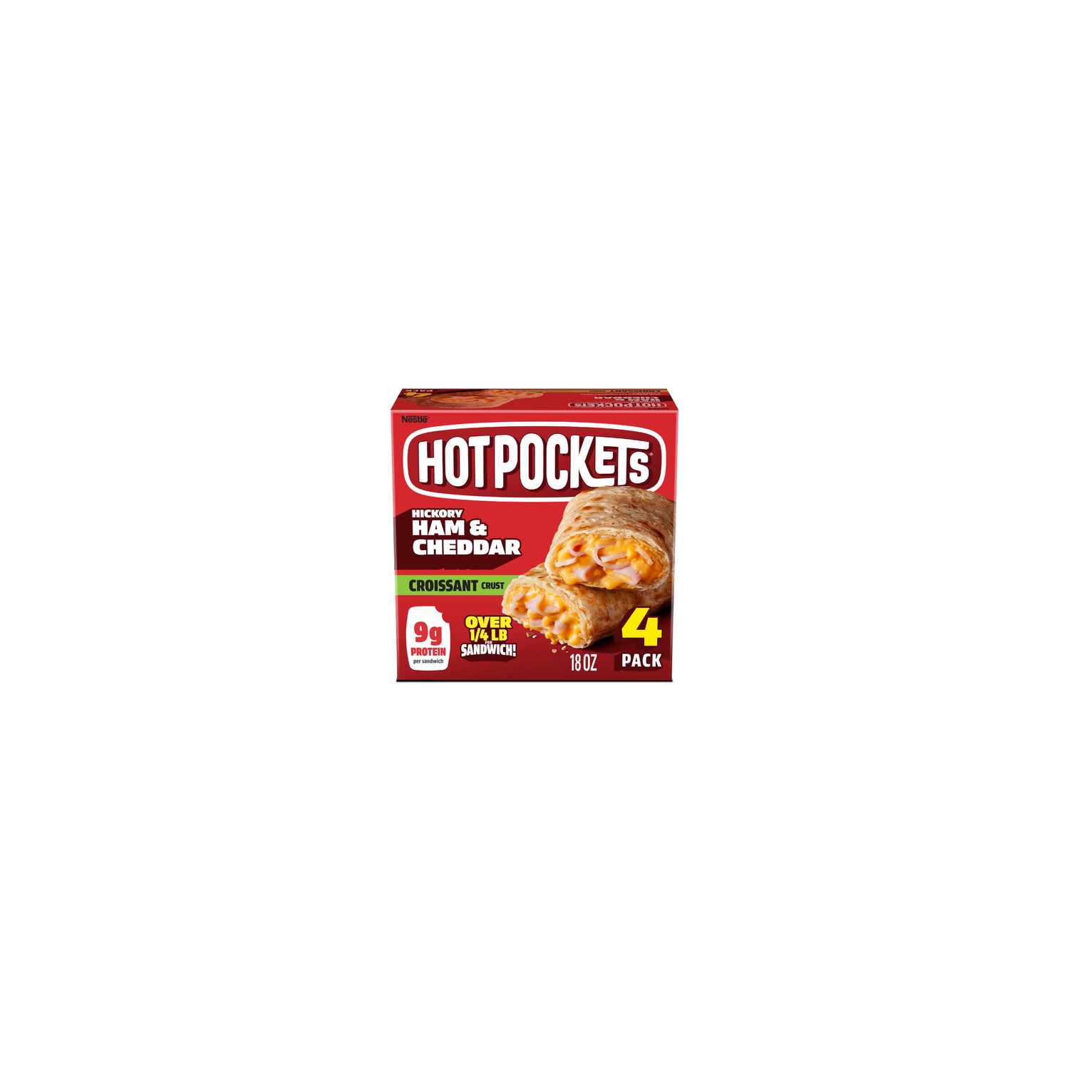 Hot Pockets Croissant Crust Ham & Cheddar Frozen Sandwiches - 18 Ounce Image 1 of 4