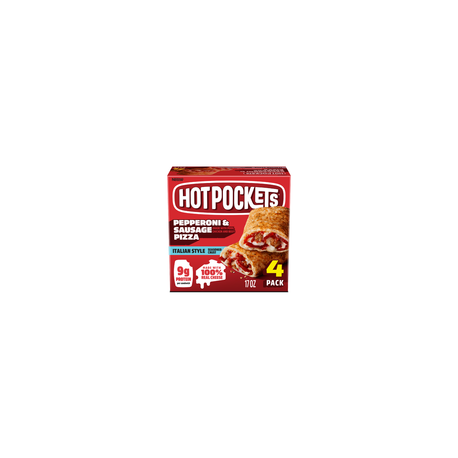 Hot Pockets Italian-Style Seasoned Crust Pepperoni & Sausage Frozen Sandwiches - 17 Ounce Image 1 of 4