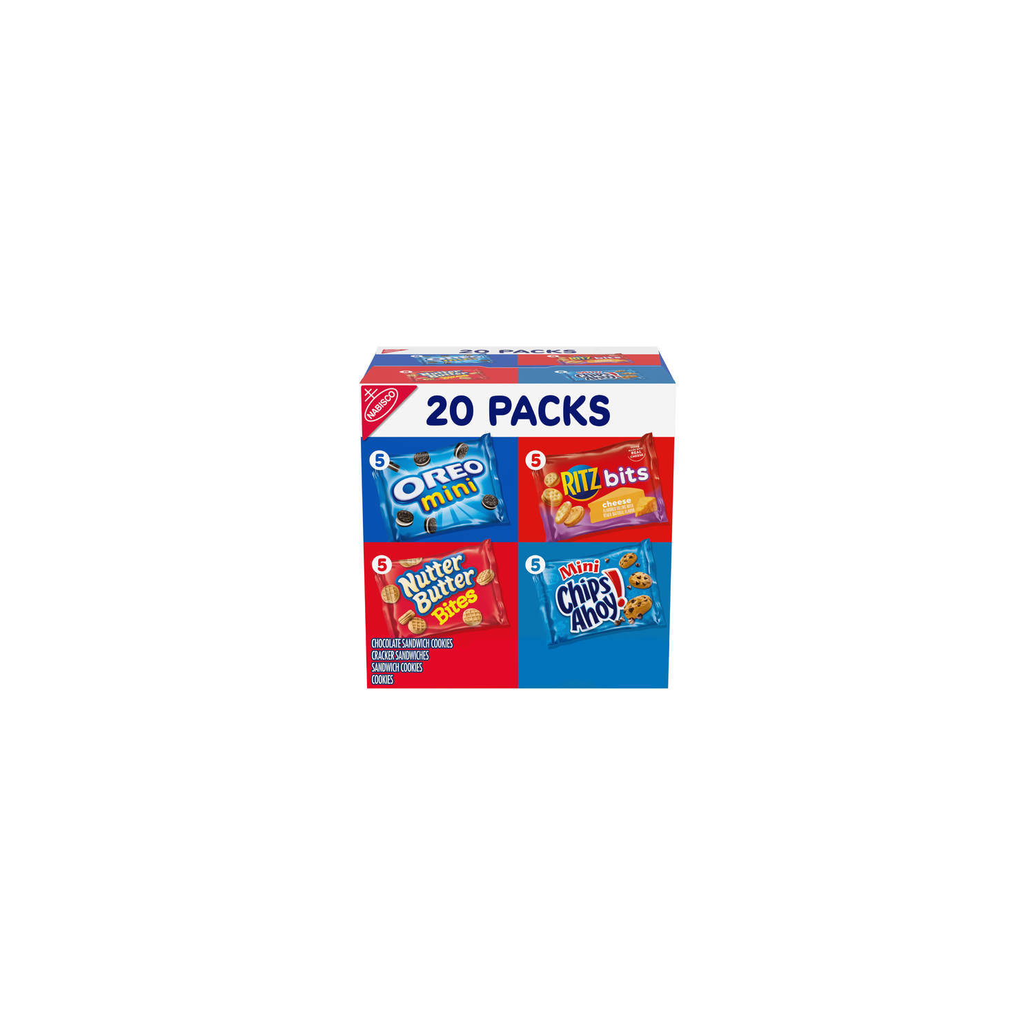 Nabisco CHIPS AHOY!/NUTTER BUTTER/OREO/RITZ Assorted Variety Pack Mini Chips Ahoy!, Ritz Bits Cheese, Nutter Butter Bites, And Oreo - 20 Ounce Image 1 of 4