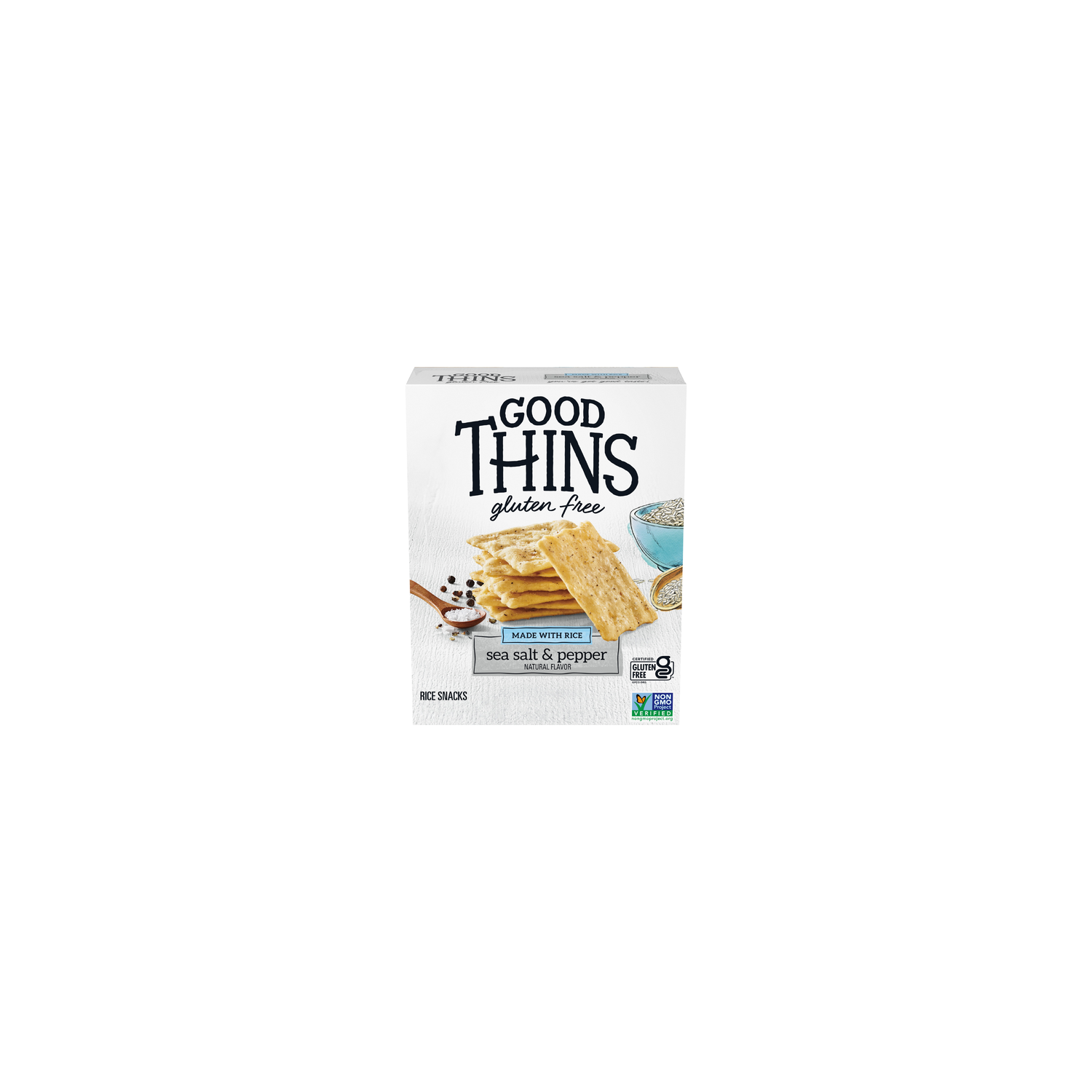 Good Thins Gluten Free Sea Salt & Black Pepper Rice Snacks - 7.01 Ounce Image 1 of 3