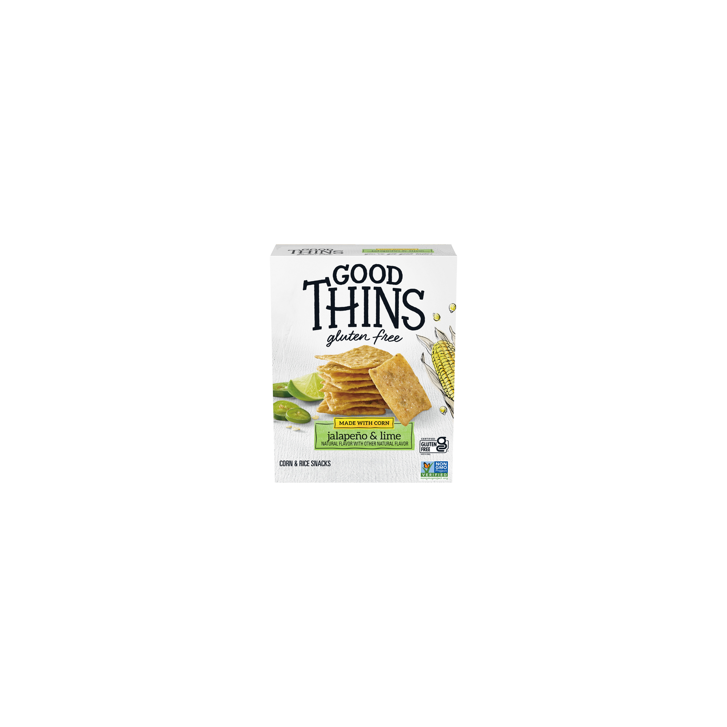 Good Thins Gluten Free Jalapeno & Lime Corn & Rice Snacks - 3.5 Ounce Image 1 of 3