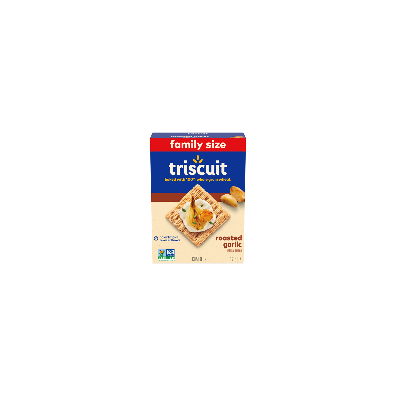 Triscuit Family Size Roasted Garlic Whole Grain Wheat Crackers - 12.5 Ounce Image 1 of 2