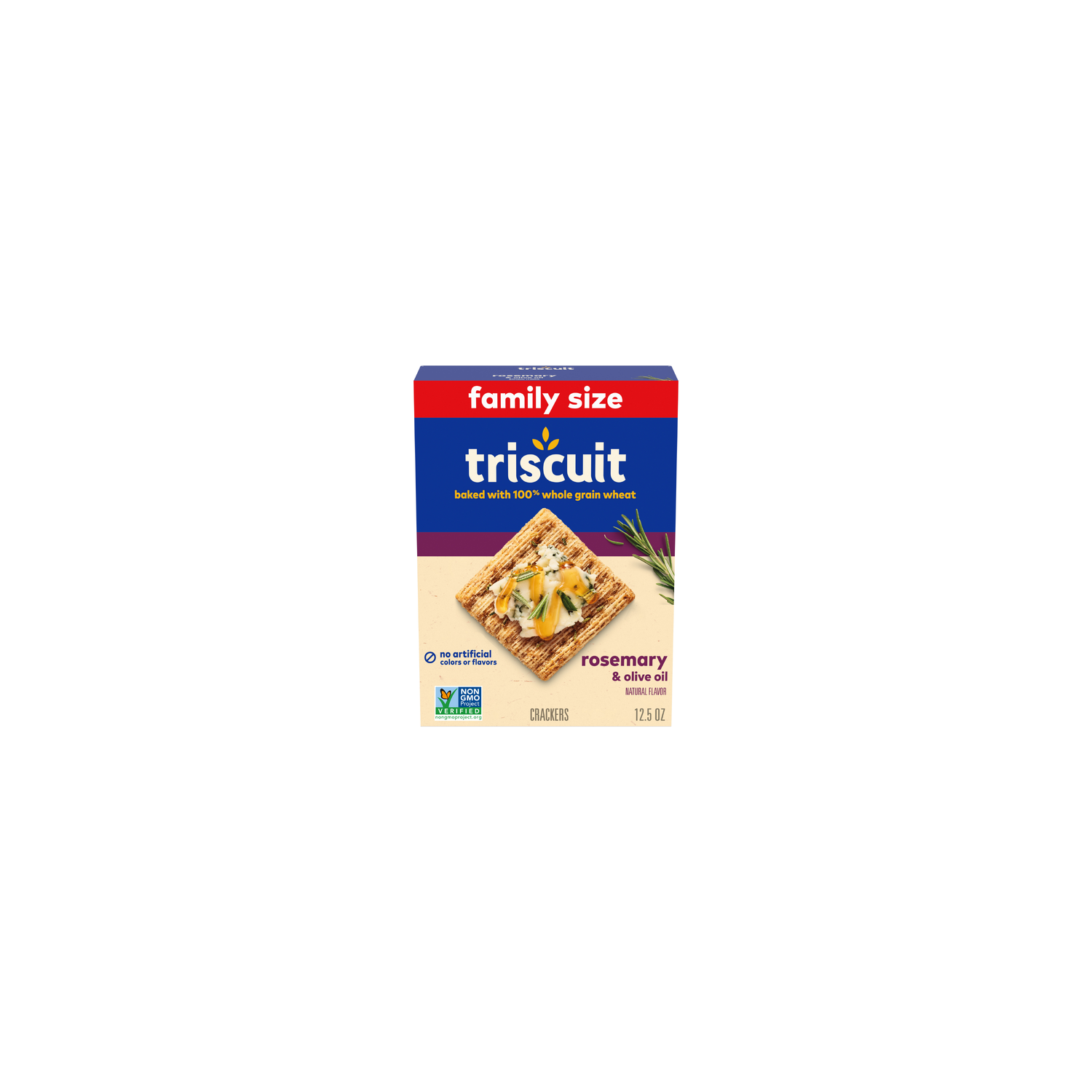 Triscuit Family Size Rosemary & Olive Oil Whole Grain Wheat Crackers - 12.5 Ounce Image 1 of 2