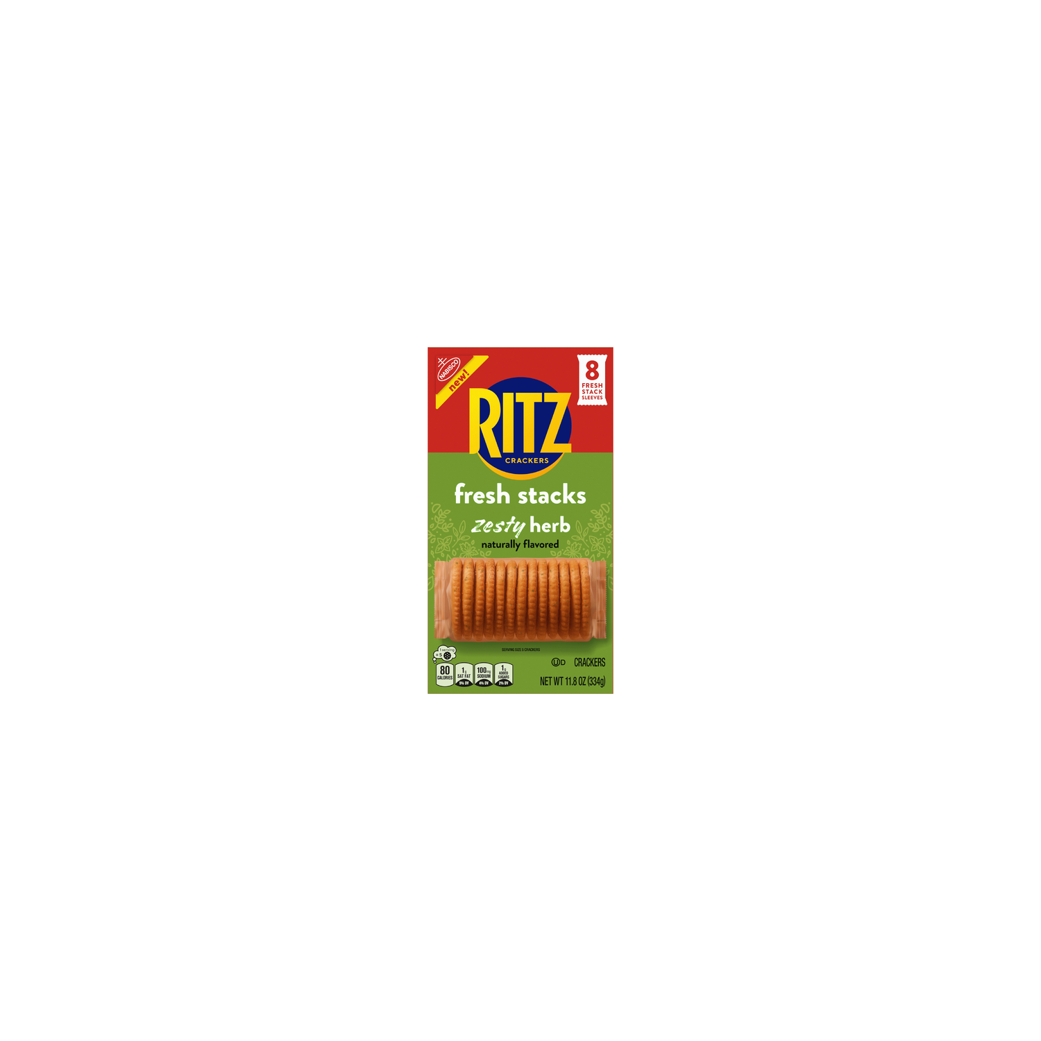 Ritz Ritz Zesty Herb Fresh Stacks Crackers, Travel Snacks, 8 Multi