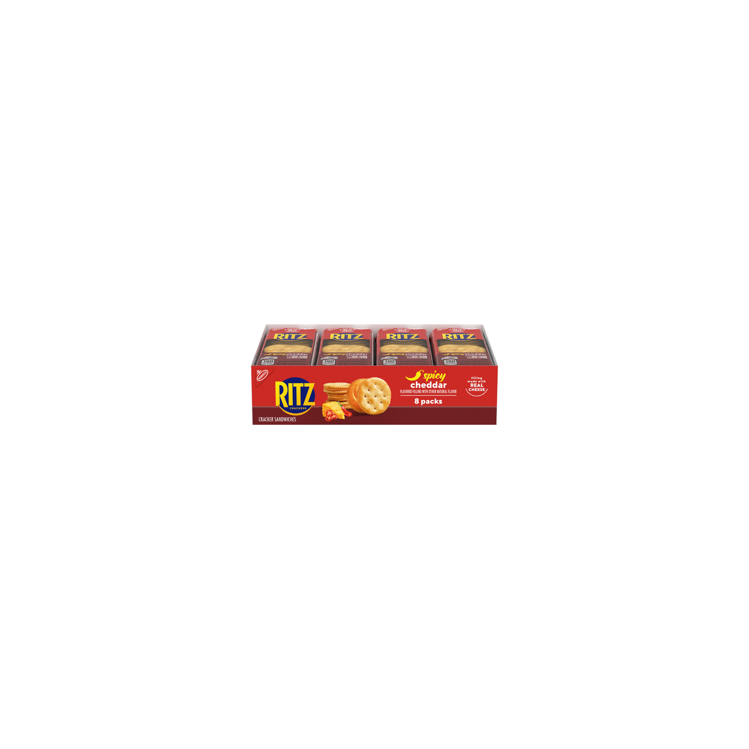 Ritz Spicy Cheddar Cheese Sandwich Crackers, Lunch Snacks - 10.8 Ounce Image 1 of 4