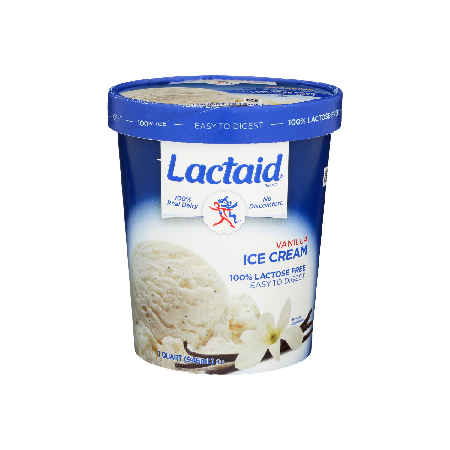 Lactaid Ice Cream Vanilla 100% Lactose Free - 1 Quart Image 1 of 2