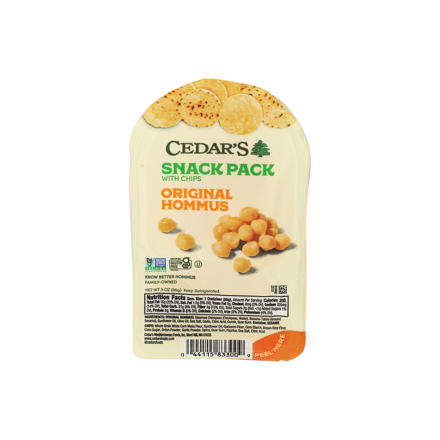 Cedars Classic Original Hommus With Chips - 3 Ounce Image 1 of 4