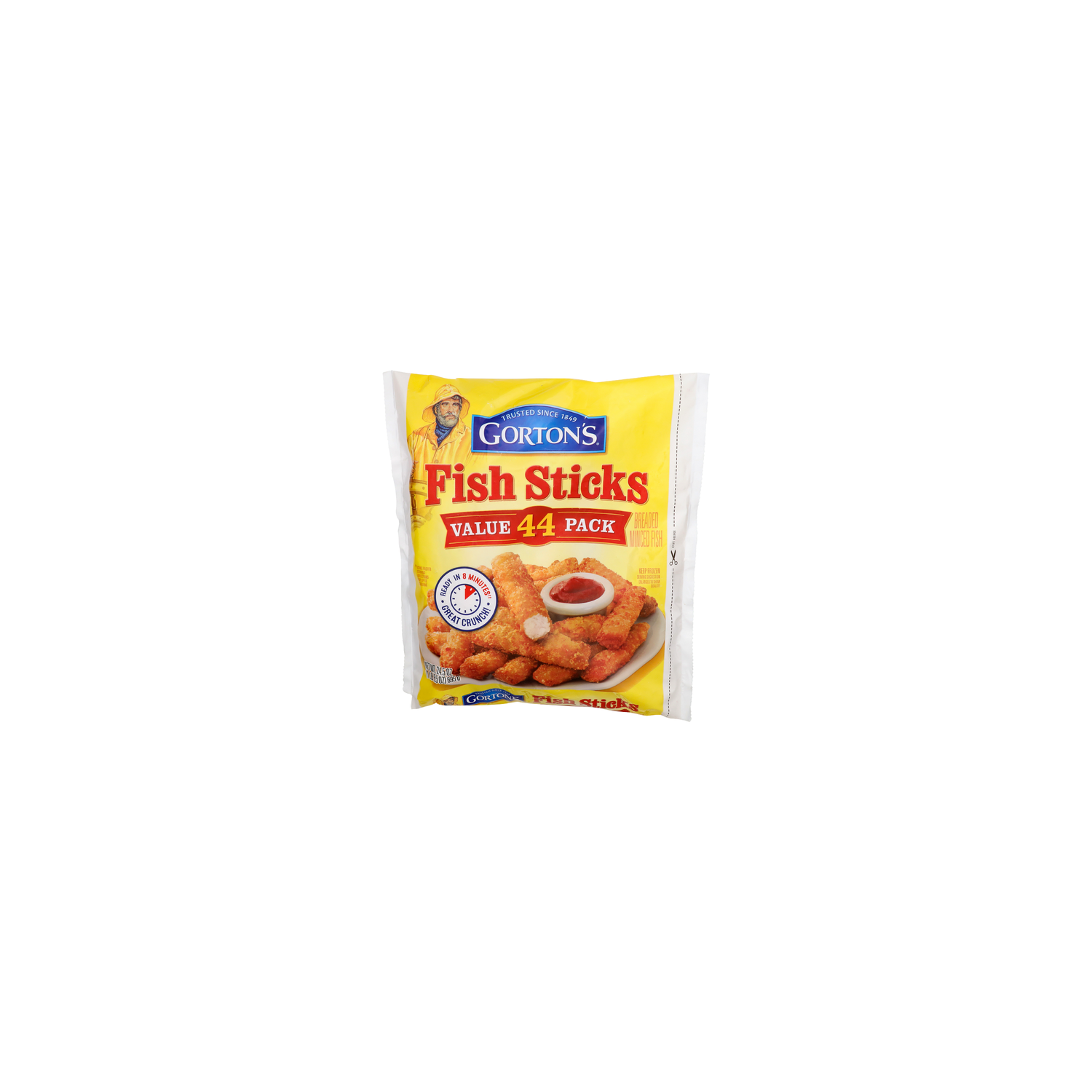GORTON's Breaded Minced Fish Sticks - 0.557 Ounce - 44 Count Image 1 of 4