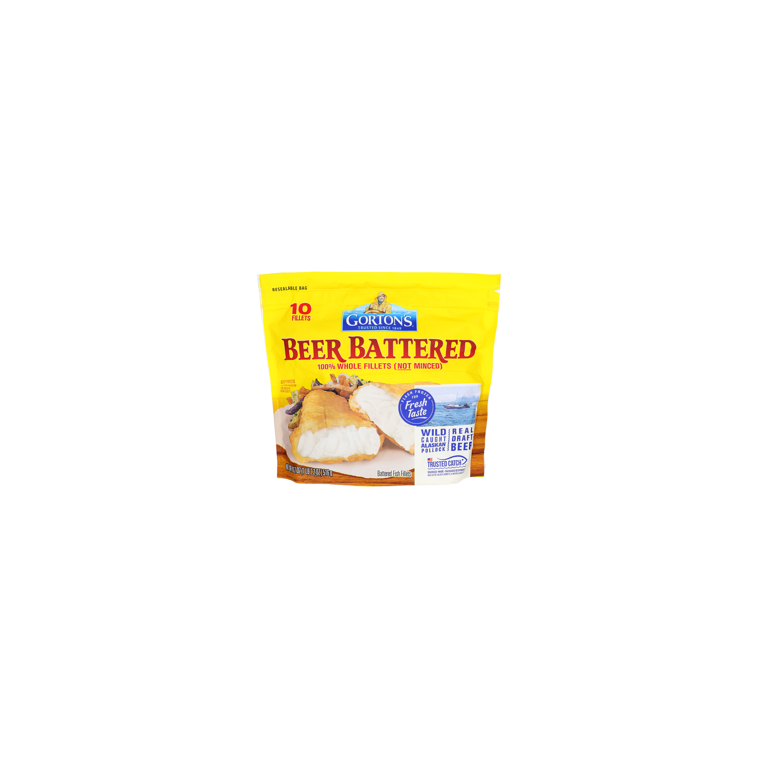 GORTON's Beer Battered Fish Fillets - 1.82 Ounce - 10 Count Image 1 of 4