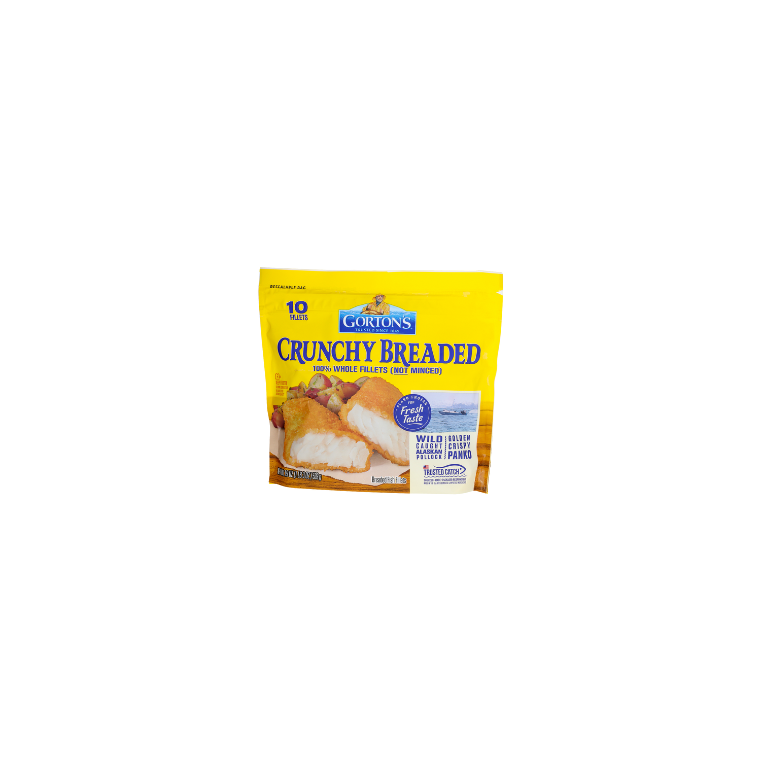 GORTON's Crunchy Breaded Fish Fillets - 1.9 Ounce - 10 Count Image 1 of 4