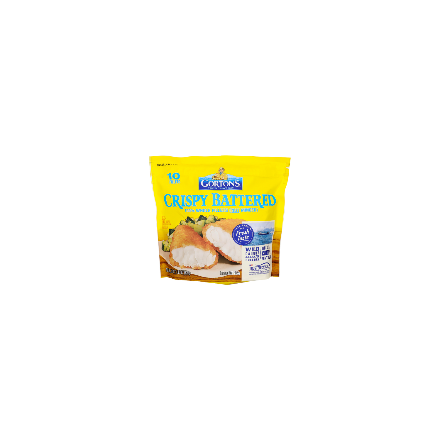 GORTON's Battered Fish Fillets Crispy - 1.9 Ounce - 10 Count Image 1 of 4