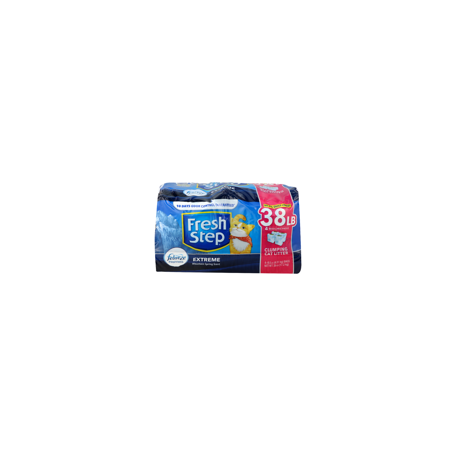 Fresh Step Mountain Spring Scent Extreme Febreze Freshness Clumping Cat Litter - 9.5 Pound - 4 Count Image 1 of 2