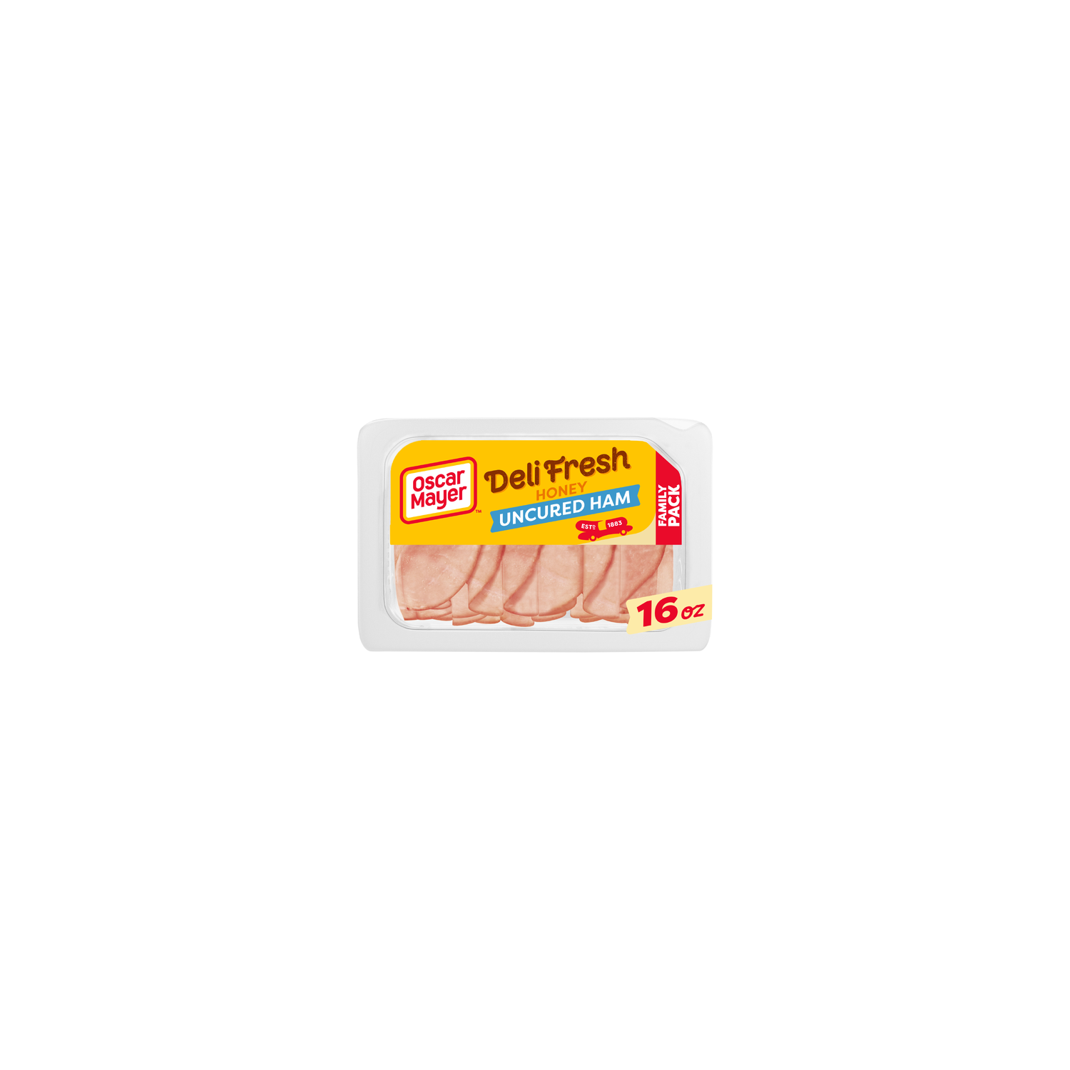 Oscar Mayer Deli Fresh Honey Uncured Sliced Ham Lunch Meat Family Size, Package - 16 Ounce Image 1 of 4