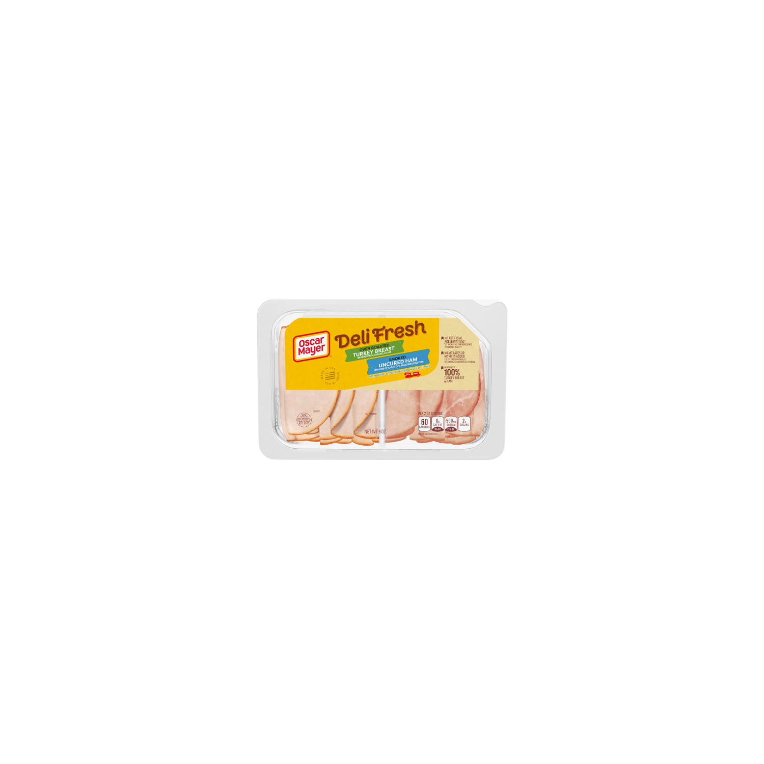 Oscar Mayer Turkey Breast, Uncured Ham - 9 Ounce Image 1 of 4