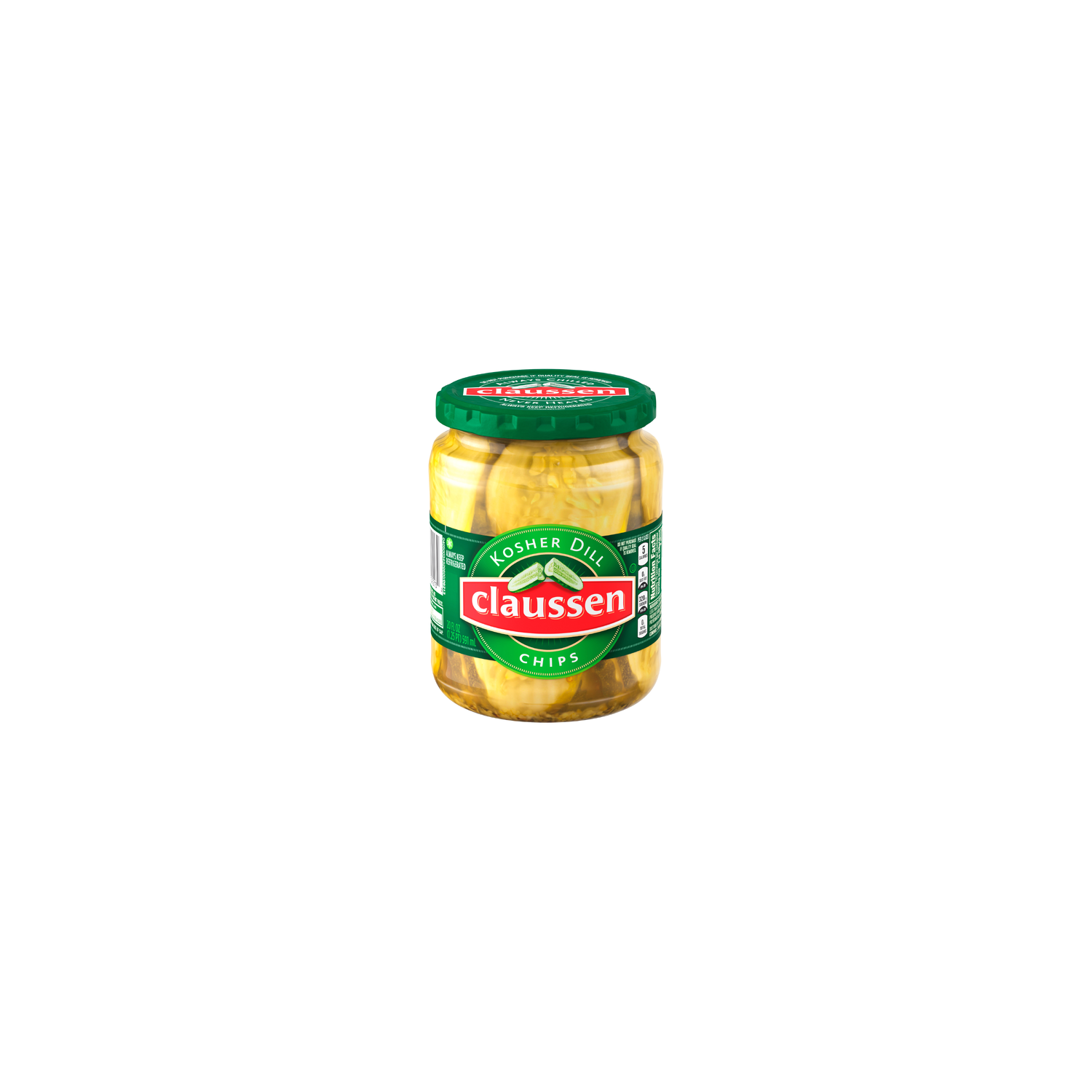 Claussen Kosher Dill Pickle Chips, Jar - 20 Fluid Ounce Image 1 of 2