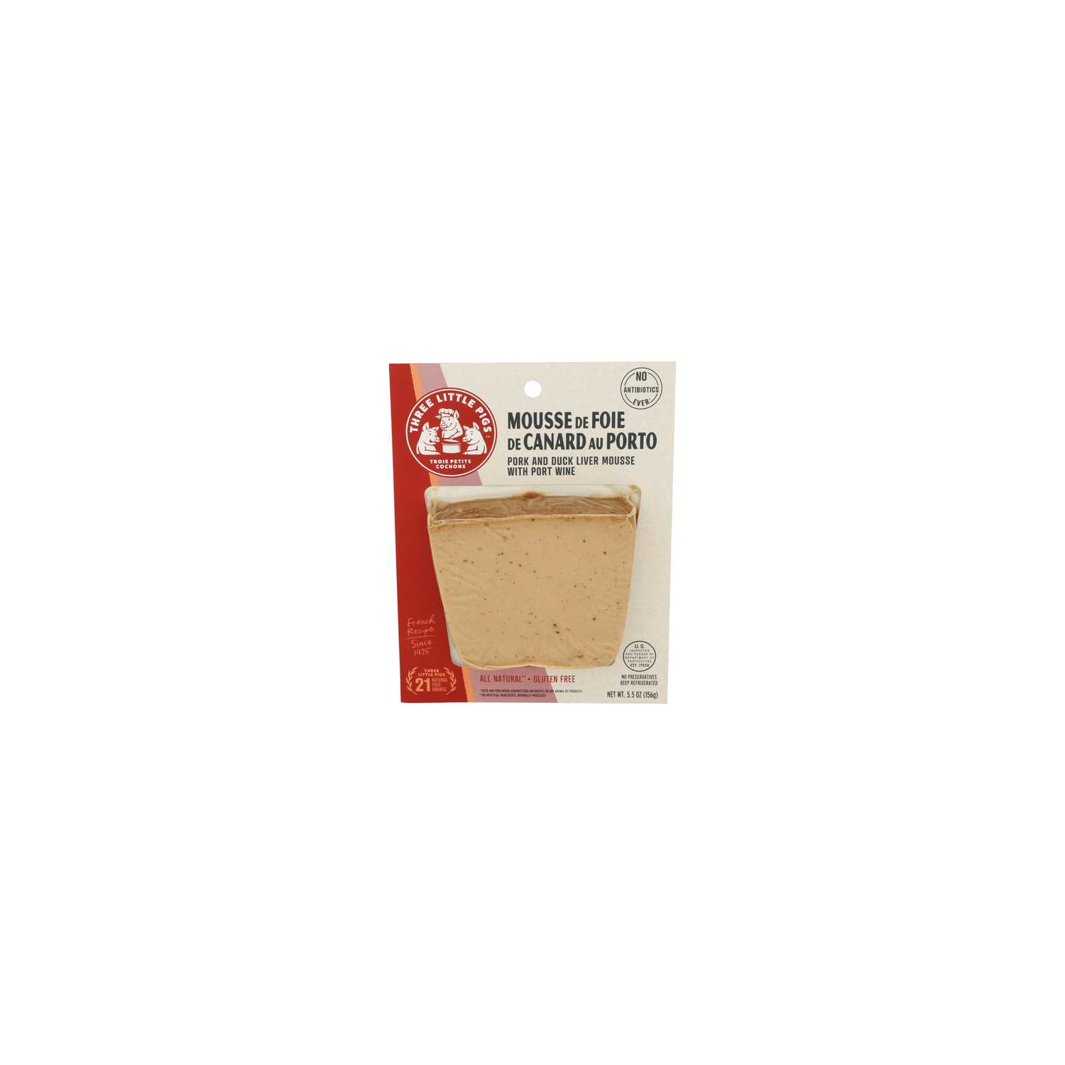 Three Little Pigs Cooked Meat And Wine Port Duck Liver & Pork Mousse With De Foie Canard Au Porto All Natural - 5.5 Ounce Image 1 of 4