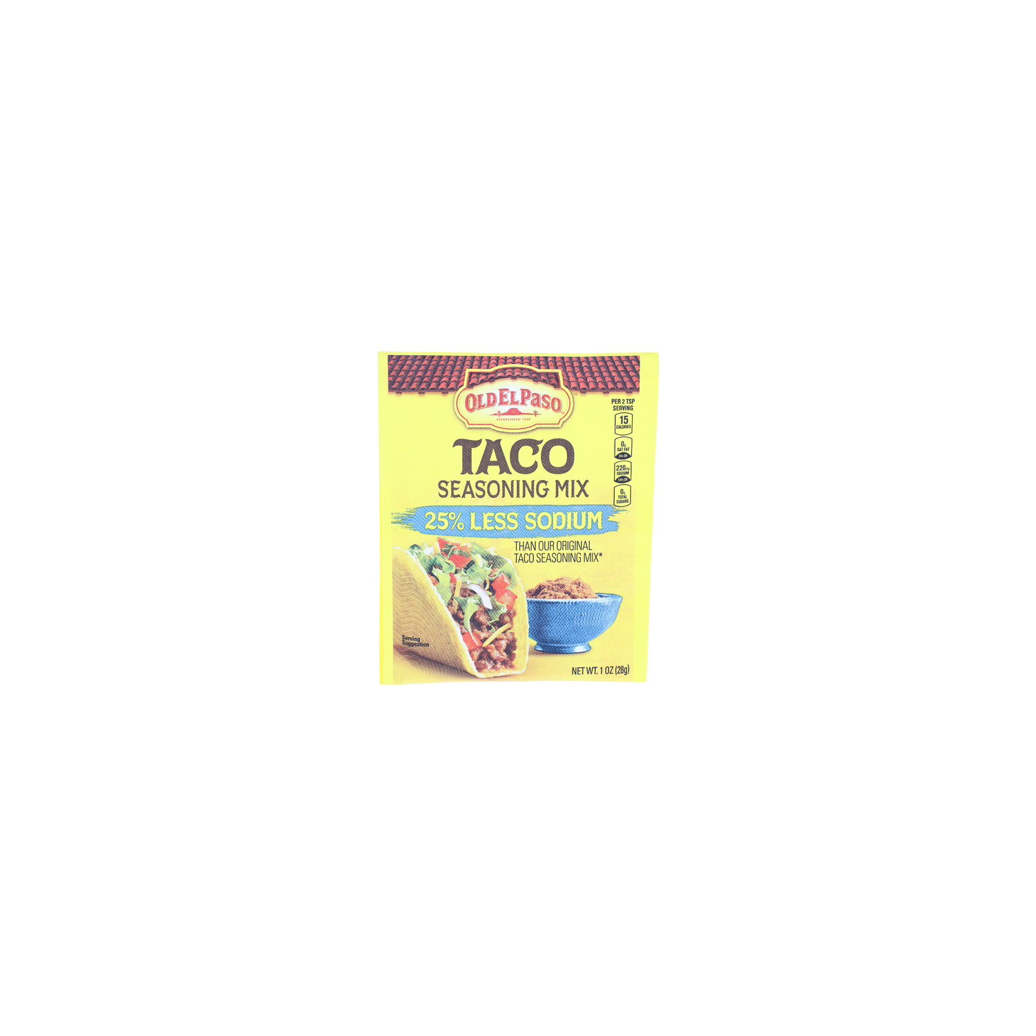 Old El Paso Taco 25% Less Sodium Seasoning Mix - 1 Ounce Image 1 of 4